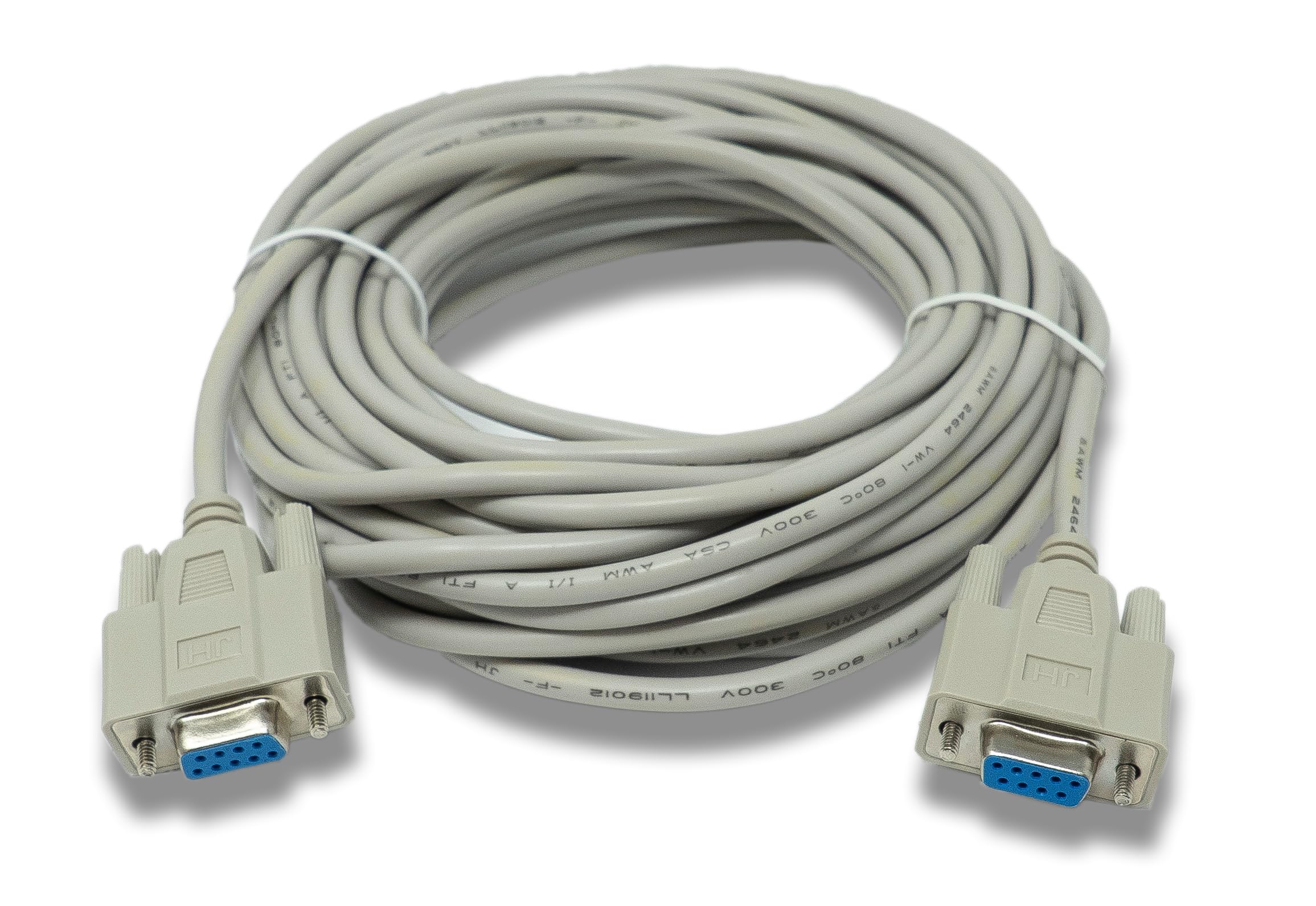 System-S D Sub Null Modem Cavo 10 m 9 Pin Femmina a Femmina RS232 DB9 Adattatore Grigio
