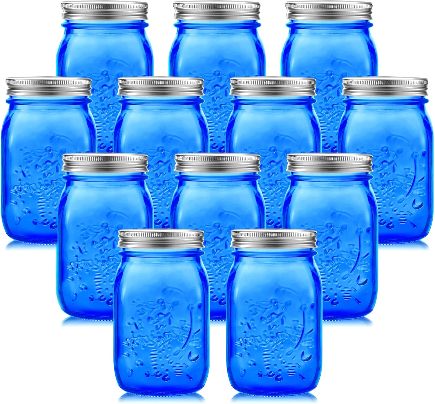 12 Pieces 32 oz Colored Mason Jars Glass Mason Jars with Lids Glass