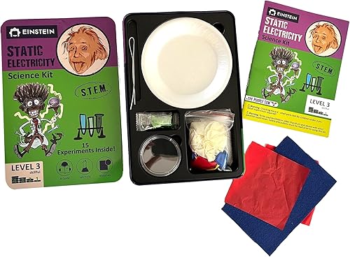 Miniatura 2 de Kit de ciencia de laboratorio de electricidad estática de Einstein para niños. STEM para niños y niñas de 8 años en adelante. 15 experimentos