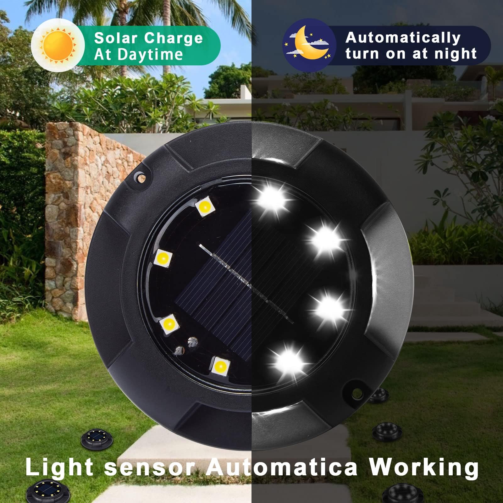 4 Luci Solari Esterni Super Luminose LED | Illuminazione Giardino IP65