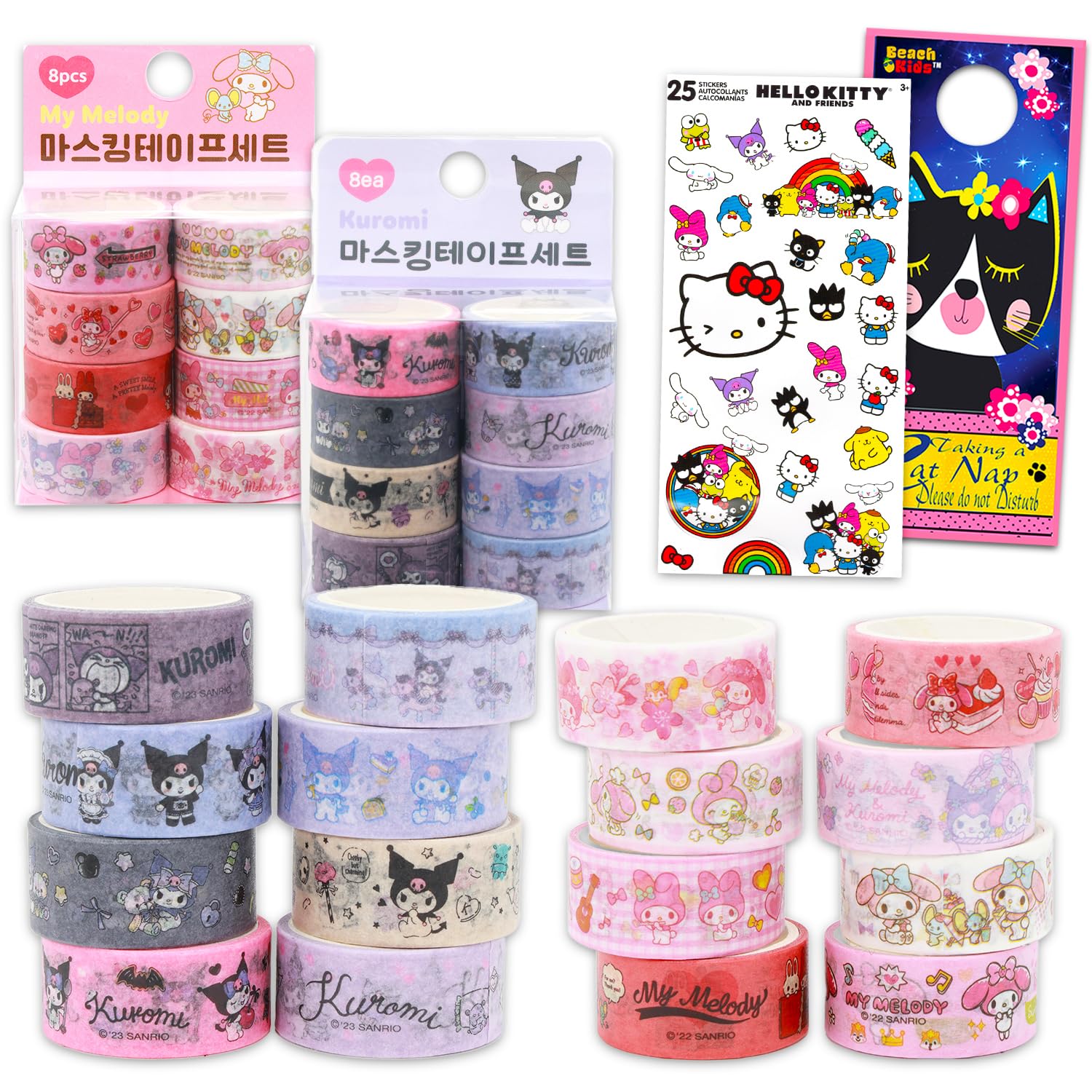 Sanrio Washi Tape Variety Pack, 16 Rolls