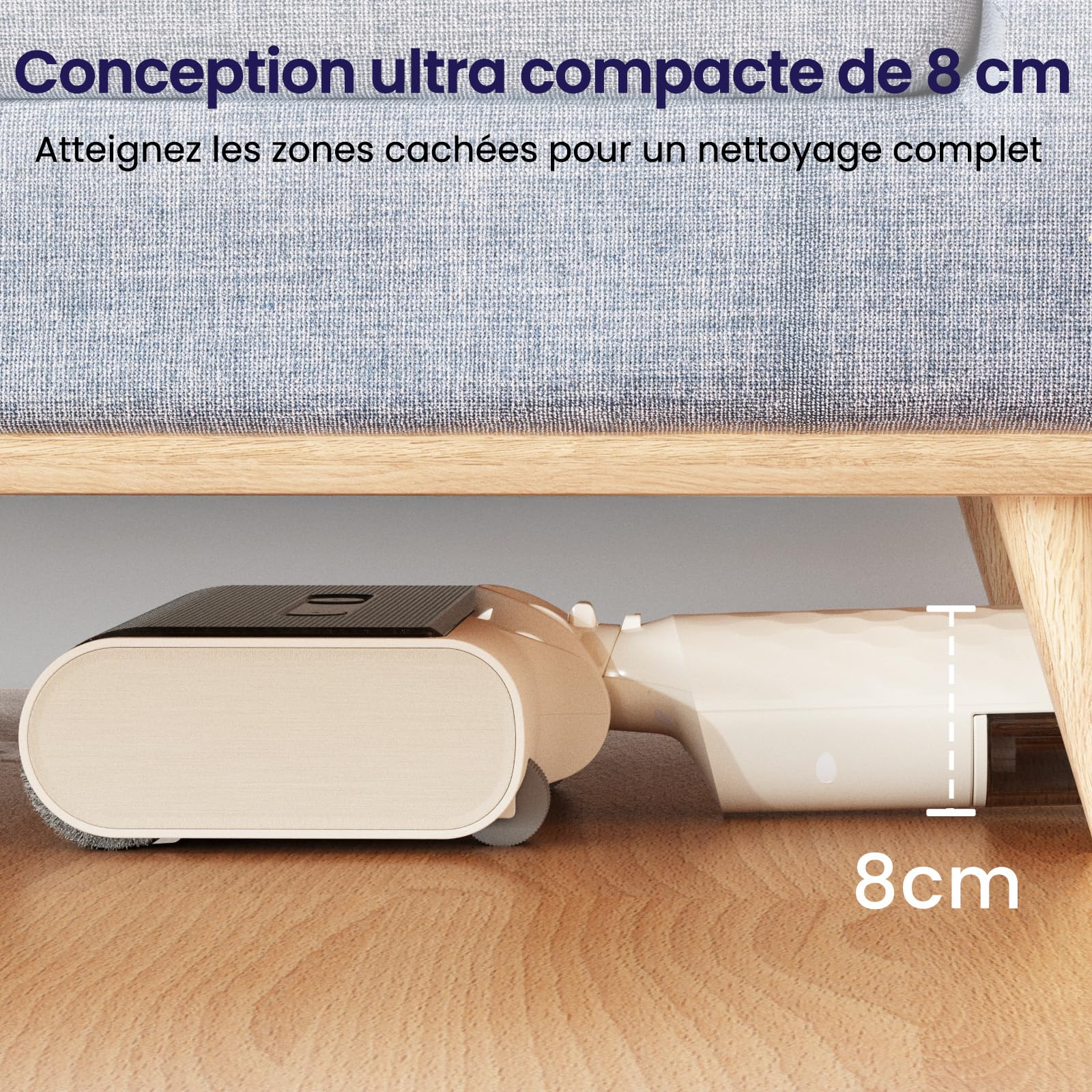 Lefant LS100 Aspirateur Laveur sans Fil, Nettoyeur de Sol Eau et Poussière, 2,65 kg Léger et Puissant, Design Plat 170°, Autonettoyage, Nettoyage des Bords, 60 Min, pour Sols Durs