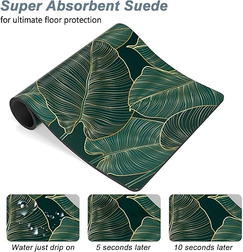 Miniatura 3 de Rnivvi Tapete de comida para perros, tapete de 12 x 19 pulgadas para alimentos y agua, tapete absorbente para proteger los suelos, bonito tapete de