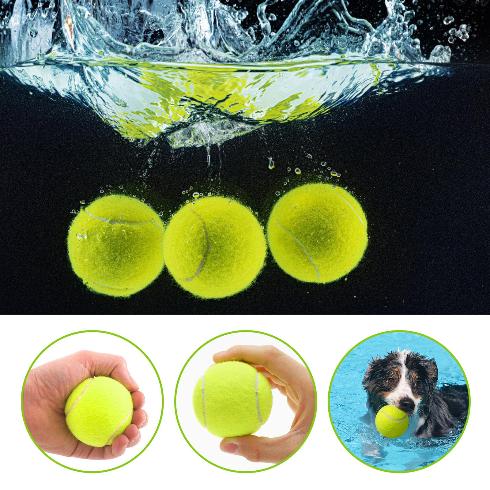 BYZESTY 18 Balles Tennis Chien 5 cm – Mini Balle de Tennis pour Chien, Balles pour Chiens Compatibles Lanceur de Balles, Jouet Chien Élastique