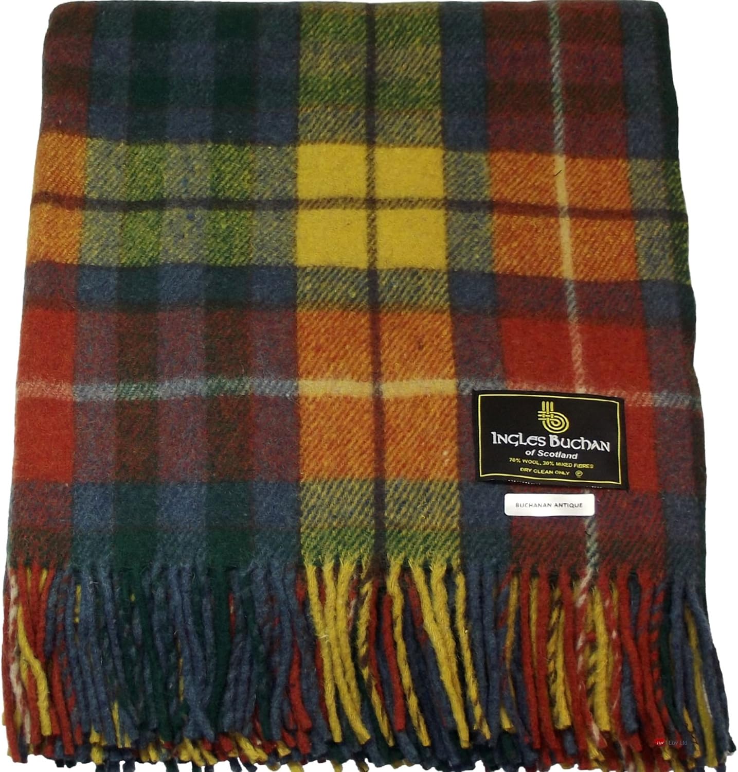 I LUV LTD Scottish Tartan Warm Wool Mix Throw Blanket