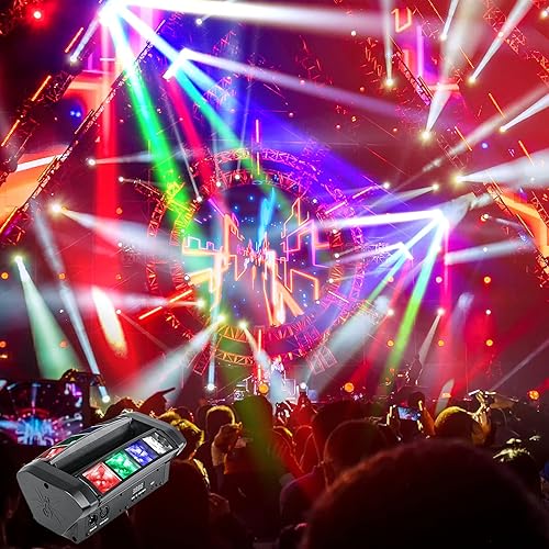 Miniatura 3 de RGBW - Luz de cabeza móvil para DJ, luz de haz LED con sonido activado y control DMX512, iluminación LED de escenario para fiestas, eventos, clubes,