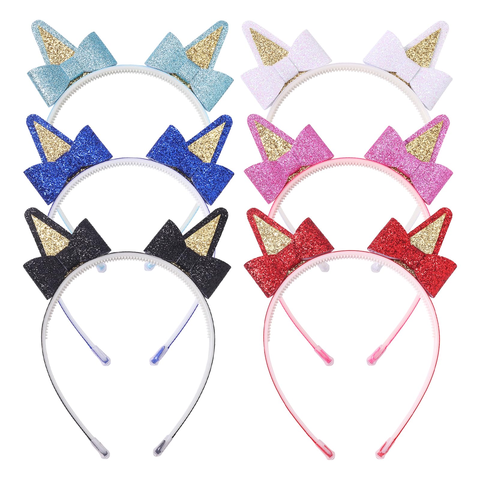Fishdown Cat Ears Headband for Girls Glitter Sequin Cat Hairbands Cute Dog Headband for Women Girls Costume Party