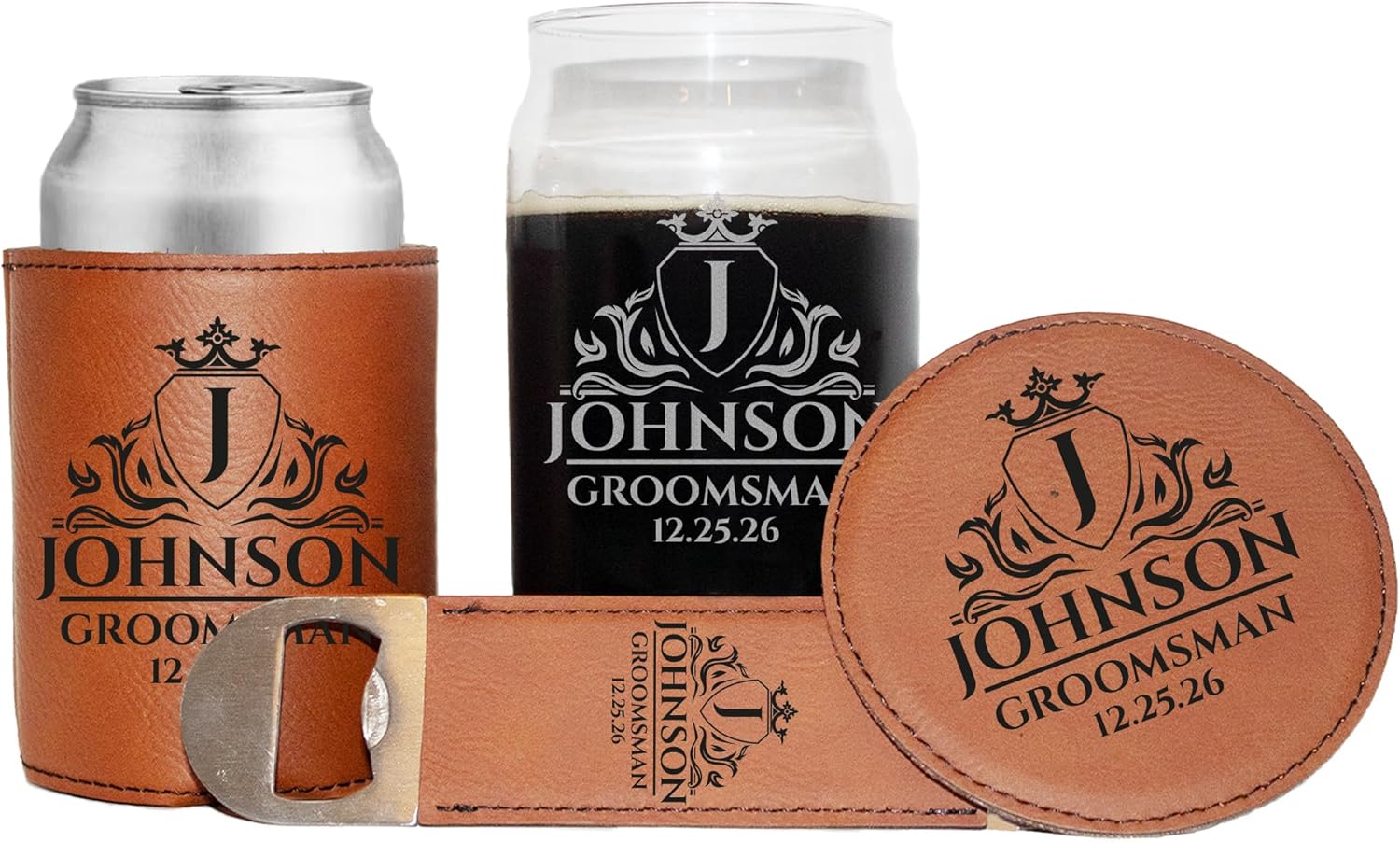 Groomsman Beer Glass Custom Engraved Beer Can Glass