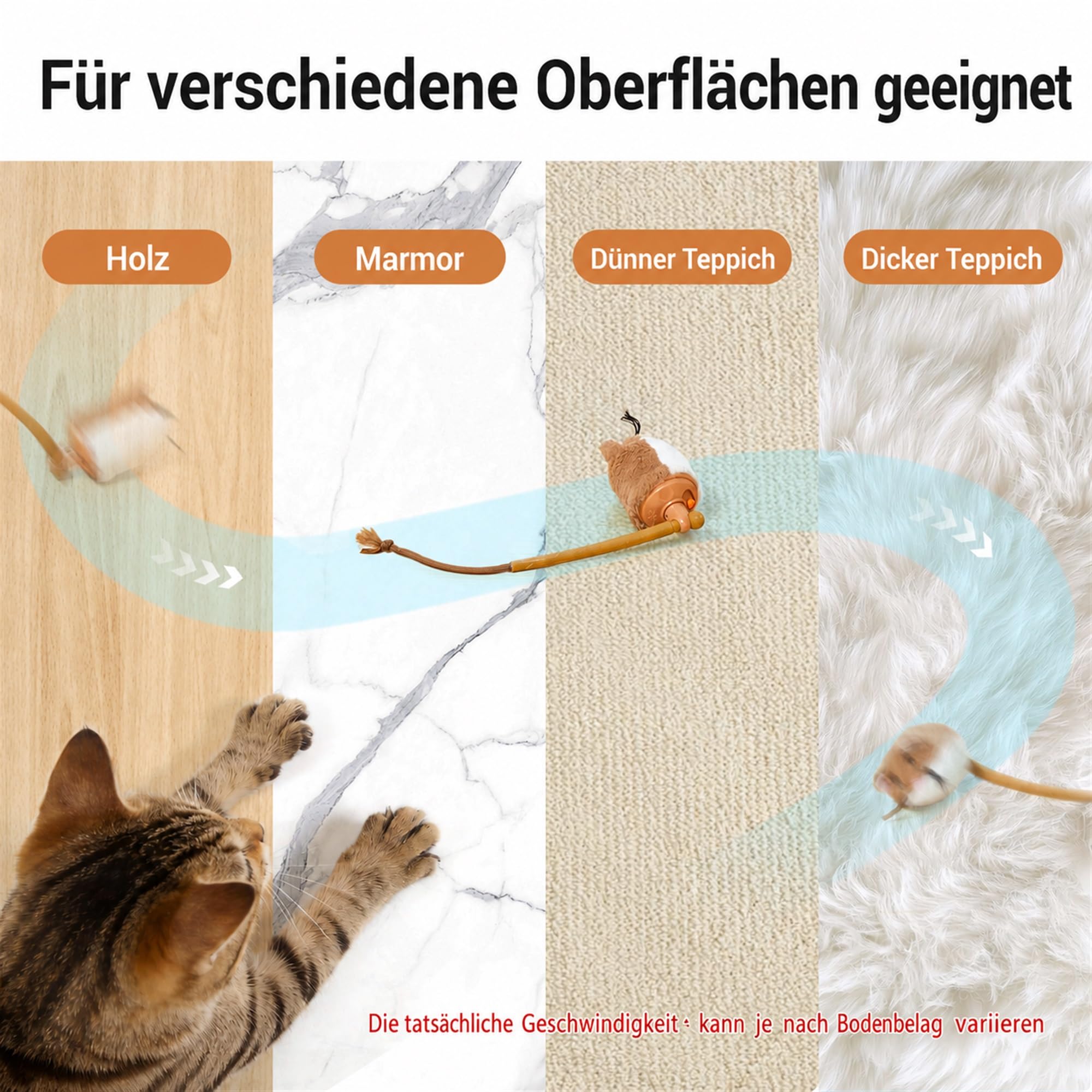 Potaroma elektrisches Katzenspielzeug, rollende Maus mit Katzenminze