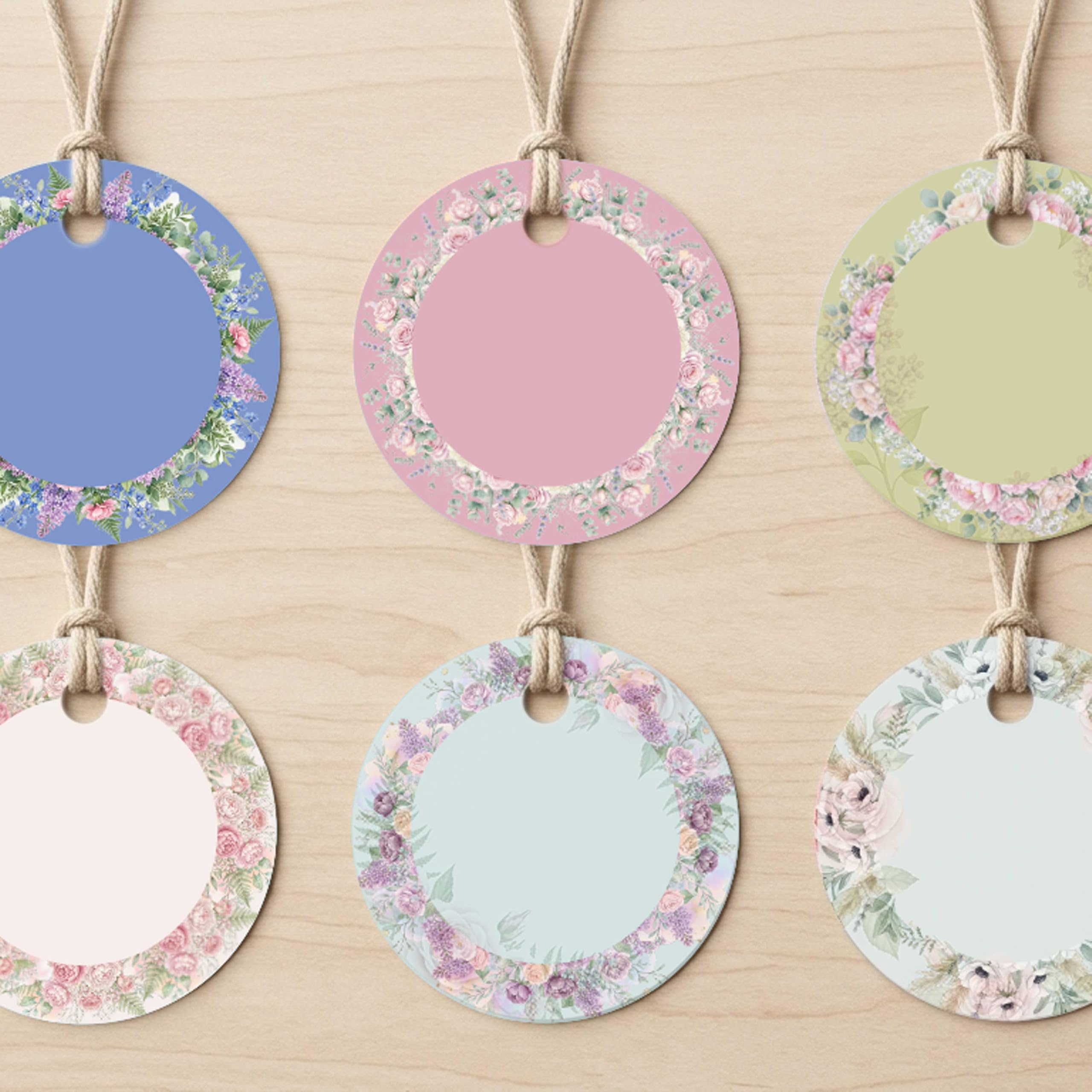 Floral Gift Tags for Gifts Note Card Return Gifts Packaging Pack of 24 pcs Pastel Watercolor Flower Design Tags Writing Space Elegant Gift Labels for Birthdays Weddings Rakhi Diwali Eid Festive-image-7