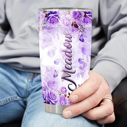 Miniatura 3 de Vaso personalizado de colibrí de 20 onzas, 30 onzas, acero inoxidable, con nombre personalizado, taza aislada para mujer, taza de viaje, regalos