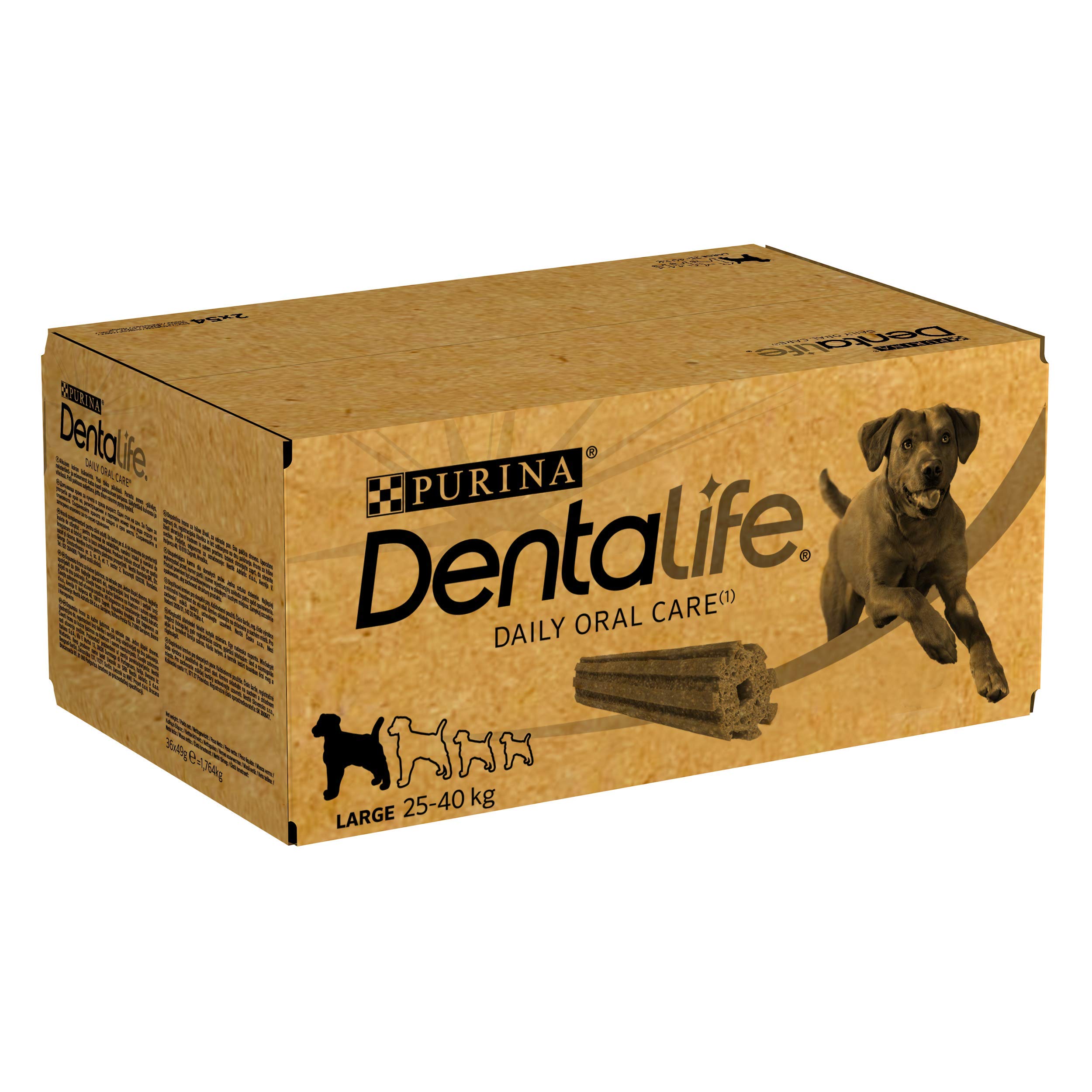 Dentalife Purina Large - Snacks para perros grandes (multipack 72 sticks, 2 x 36) 1280 g Pack de