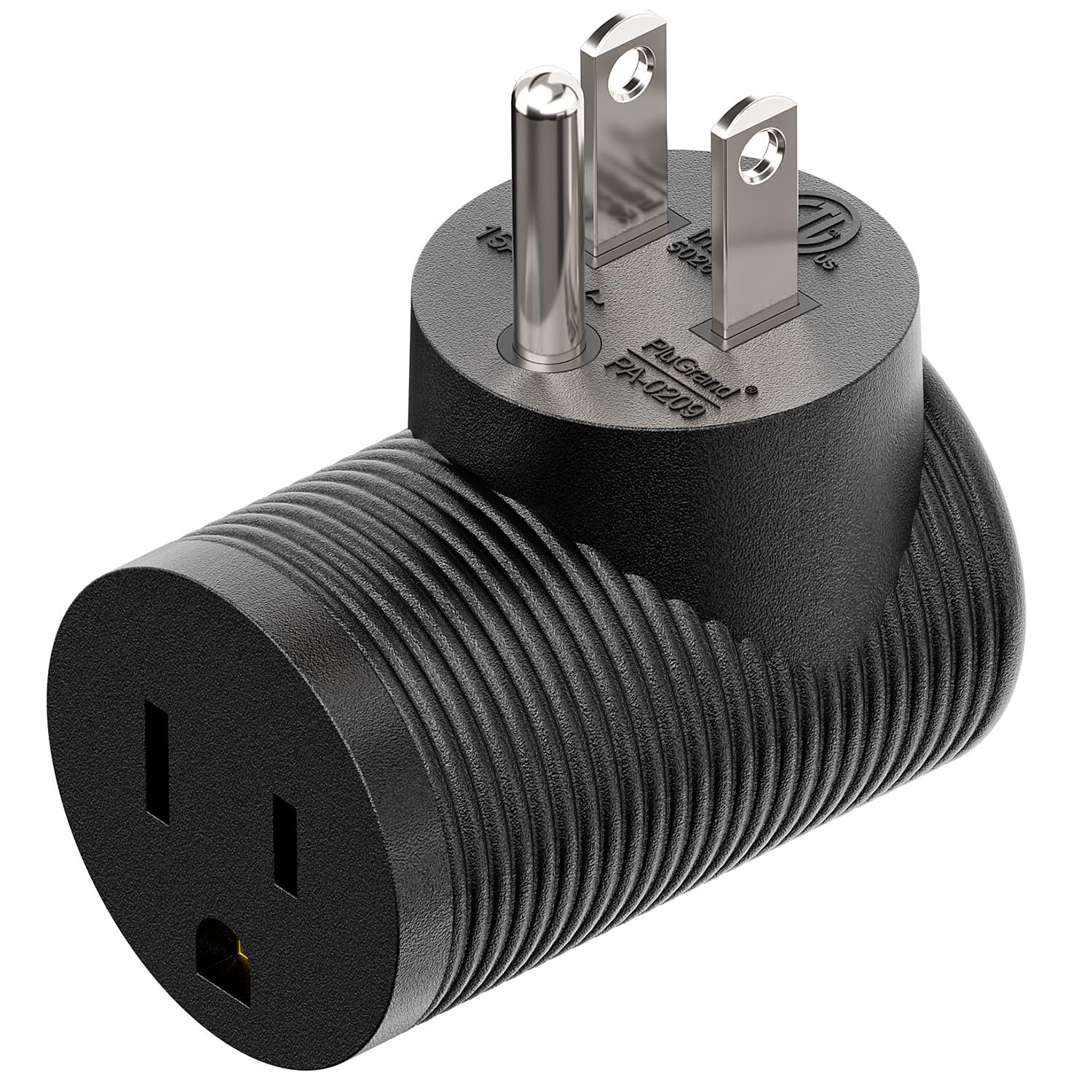 Nema 5-15R to 5-15P Right Angle Power Adaptor, Right Angled USA 3