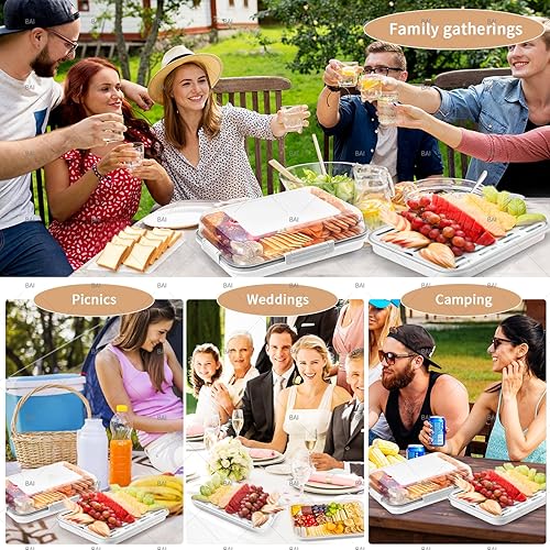 Miniatura 6 de Tabla de charcutería con tapa transparente, tabla de quesos portátil de viaje, nuevo regalo de inauguración del hogar, tabla de cortar de cocina,