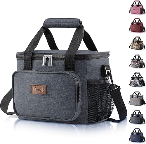 Lifewit Lonchera mediana aislada, suave y refrigerante, para adultos, hombres y mujeres, gris oscuro, 12 latas (9L) disponible en Yaxa Colombia