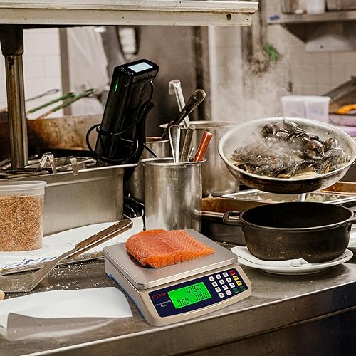 Miniatura 6 de Eosphorus Báscula comercial de alimentos 88 lb40 kg Dispositivo de pesaje digital con función de cálculo de precios para Deli Market Restaurant -