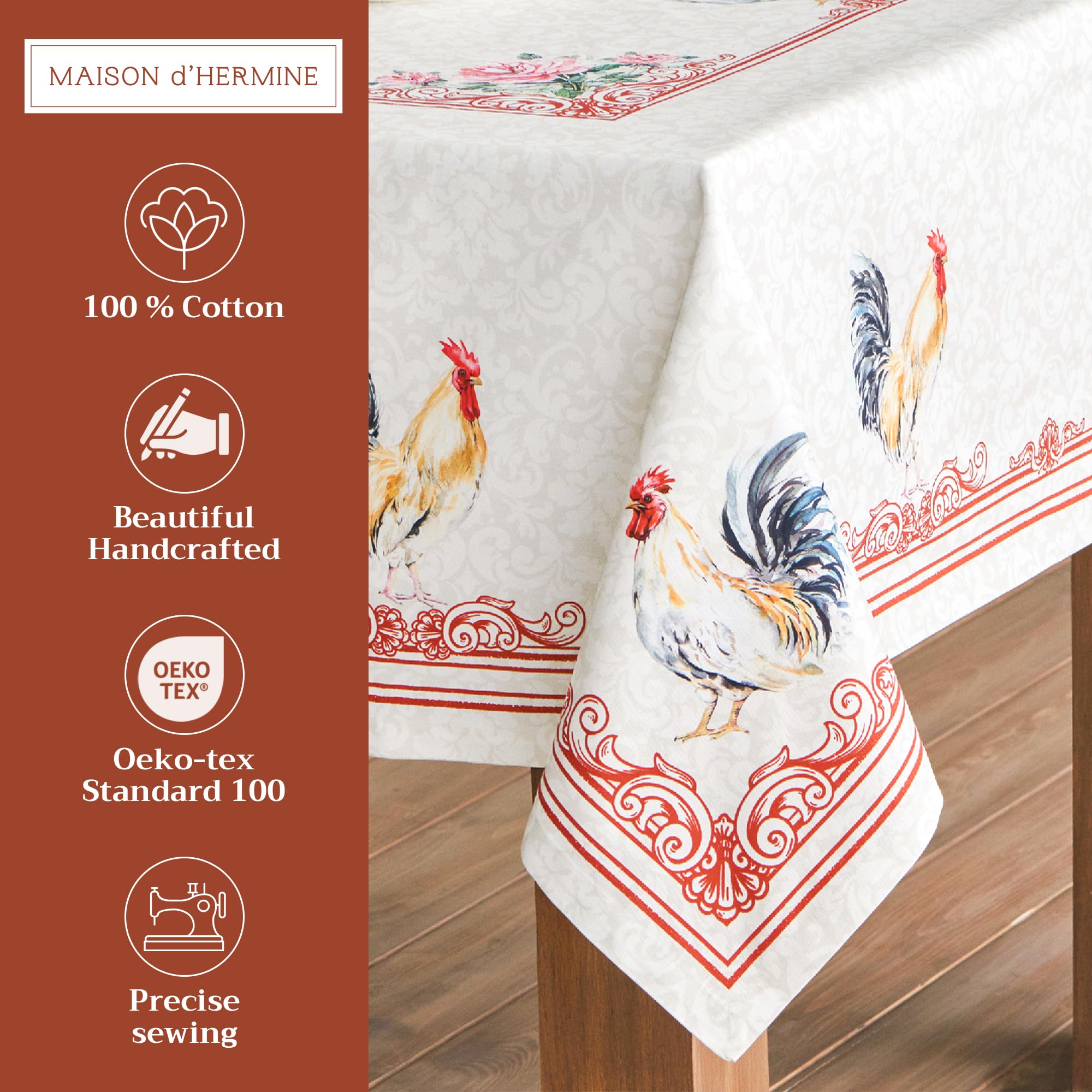 Maison d' Hermine Tovaglia rettangolare in 100% cotone, 230 x 140 cm