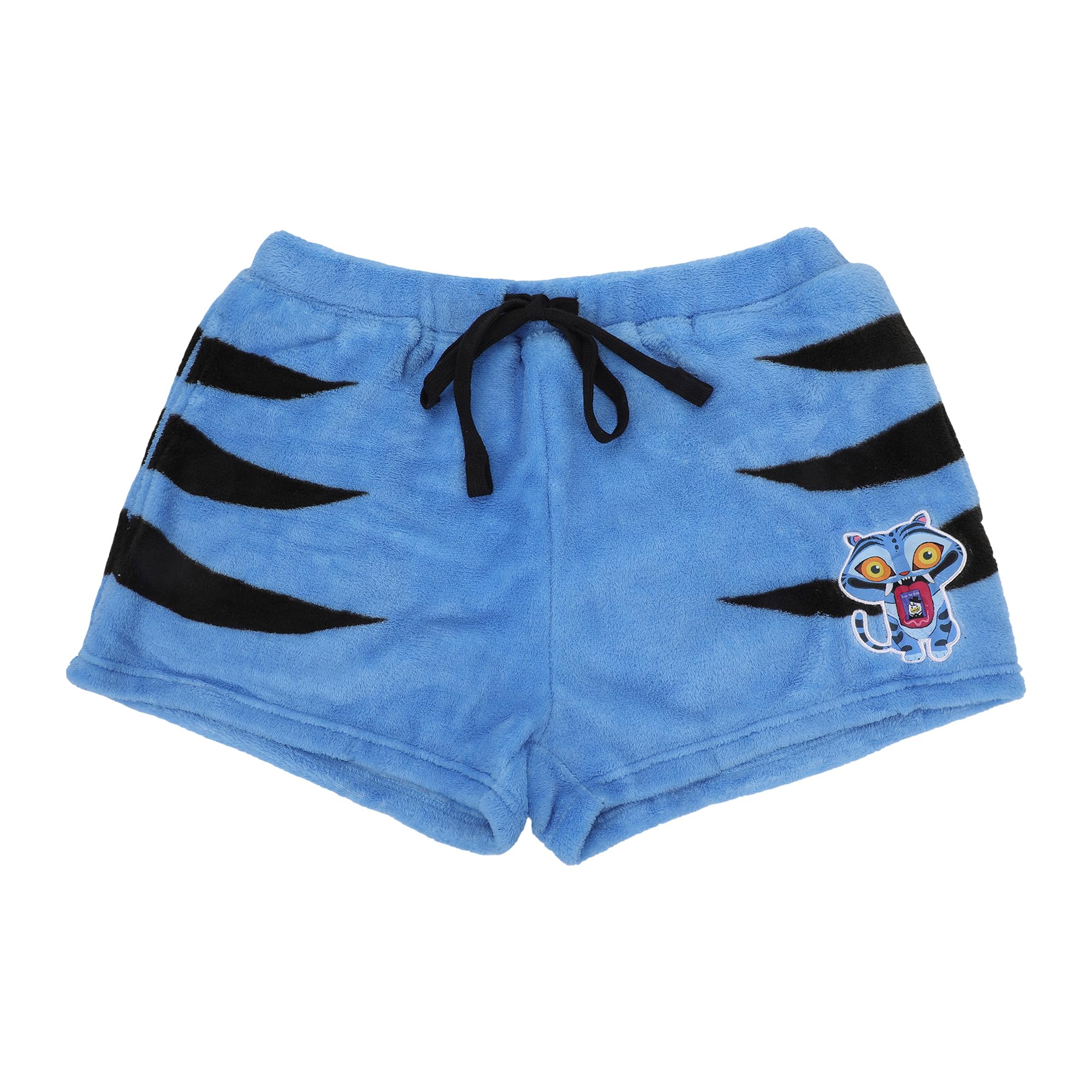 Kpop Demon Hunters Derpy Tiger Women’s Plush Shorts with Drawstring and Pockets