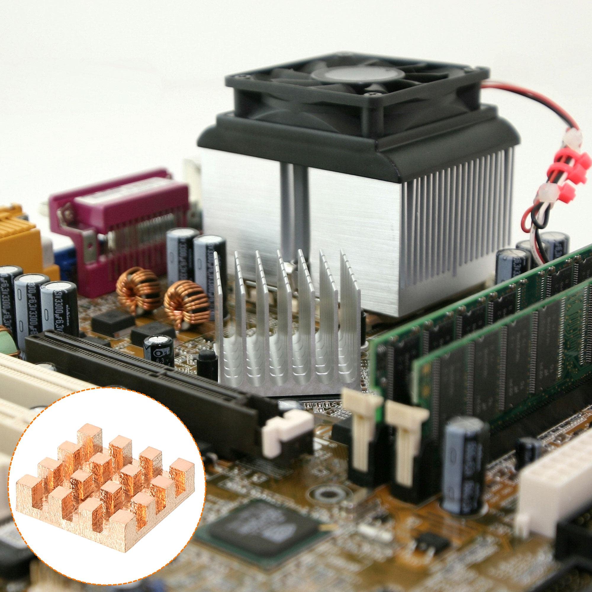 Sourcing Map Kit 15 Spessori Termici In Rame 15x15mm, Vari Spessori 0.3-1.5mm, Per Dissipatore CPU/GPU E Raffreddamento PC