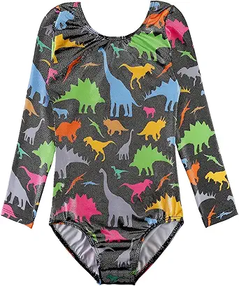 HOZIY Long Sleeve Leotards for Girls Gymnastics Kids Toddler Tumbling Outfits Floral Unicorn Galaxy Rainbow Stripe Pattern
