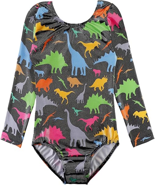 HOZIY Long Sleeve Leotards for Girls Gymnastics Kids Toddler Tumbling Outfits Floral Unicorn Galaxy Rainbow Stripe Pattern