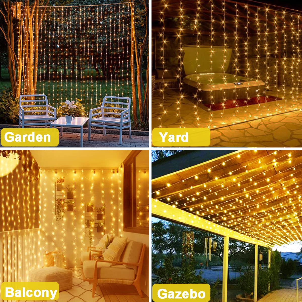Joysing Solar Curtain Lights 3M x 3M Gazebo Lights with Remote Control - Image 3