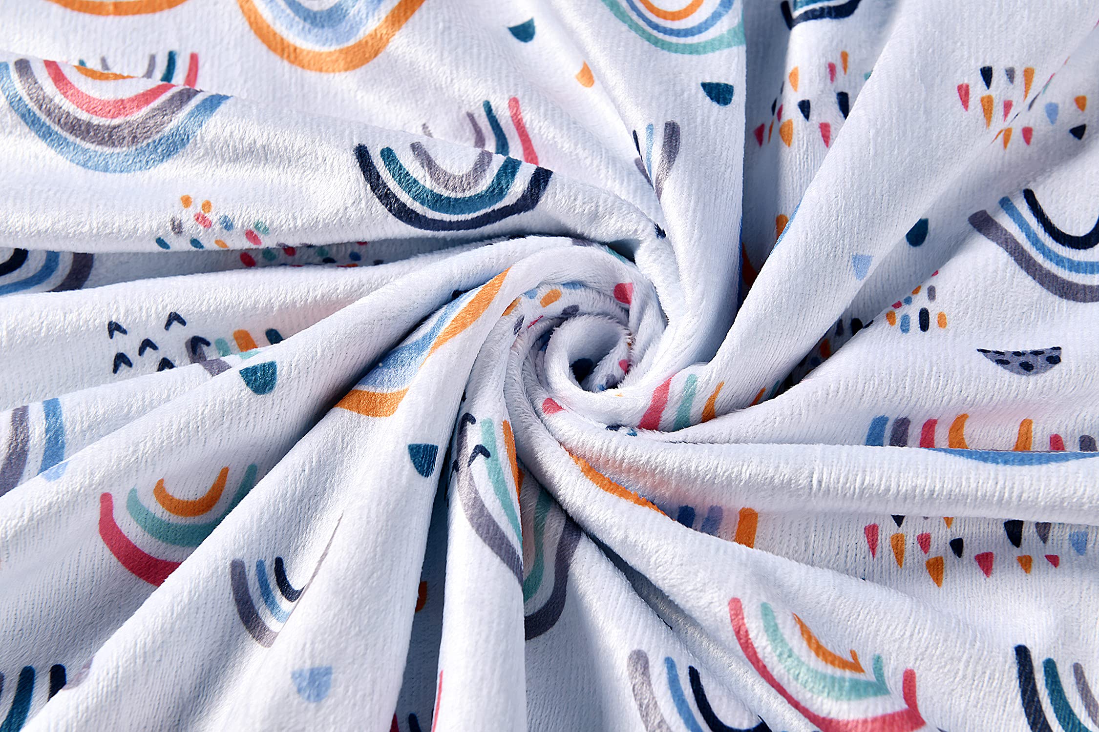 Baby Blanket Super Soft Minky Blanket Blue Rainbow Blanket with Dotted Backing for Newborns Nursery Stroller Receiving Toddlers Crib Bedding for Boy or Girl(30 x 40 Inch) (Rainbow)