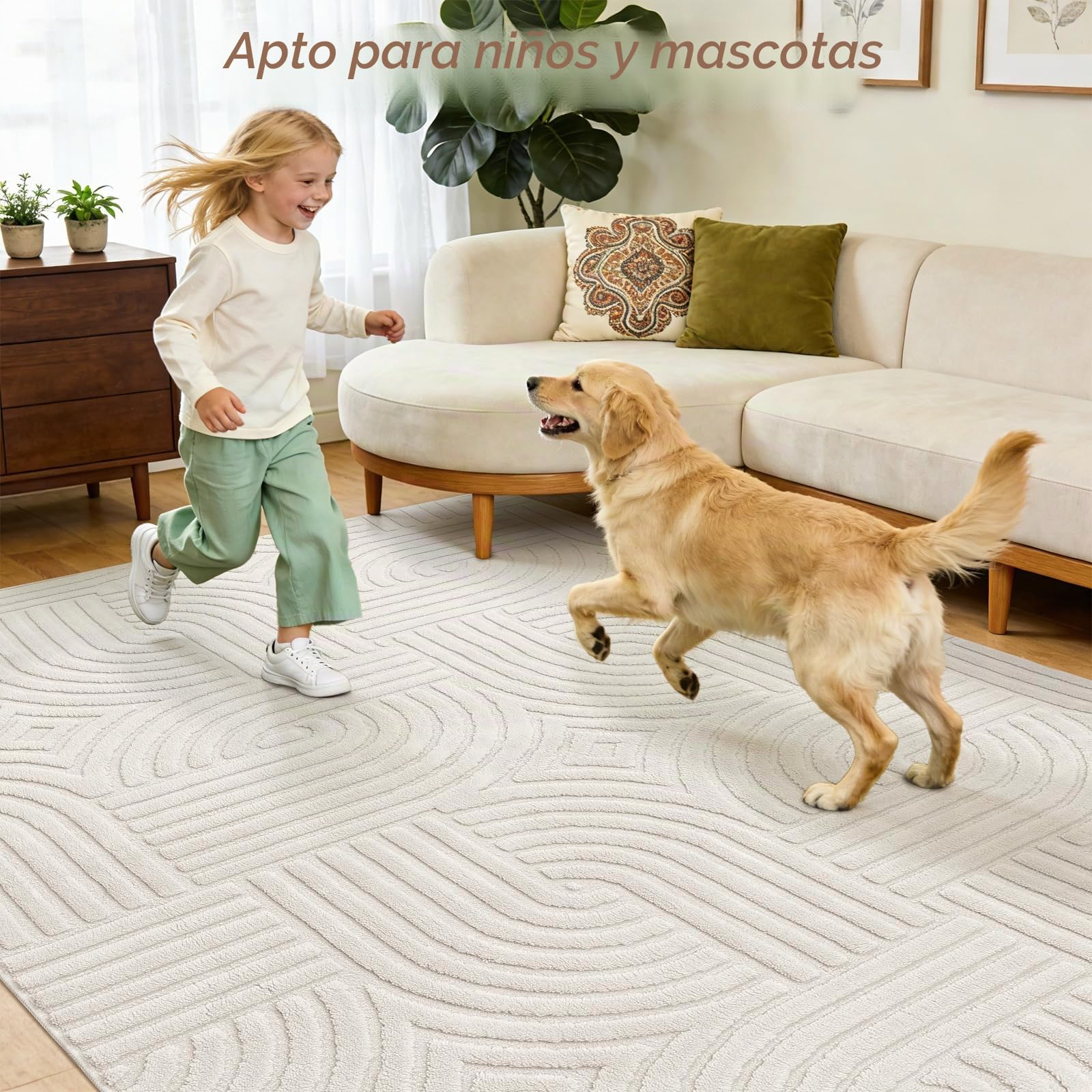 Enyhom Alfombra Salon Moderno 200 x 300 cm, Suave Alfombra Habitacion Geométrica Alfombra Dormitorio Lavable en Lavadora, Antideslizante Tapete Sala Grande Tapete Quarto para Salon, Habitacion