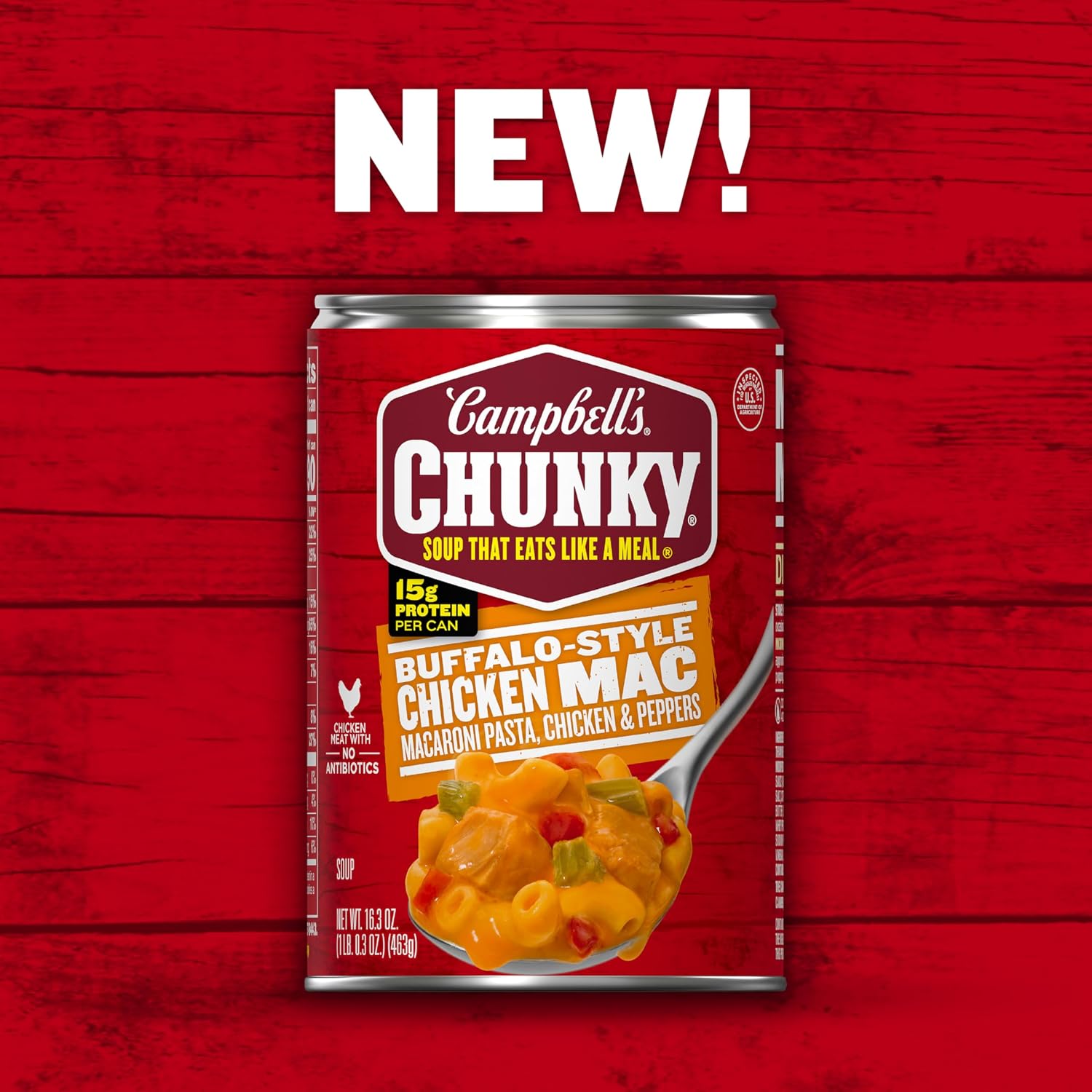 Campbell’s Chunky Buffalo-Style Chicken Mac Soup, 16.3 oz Can (Pack of 2) image 3
