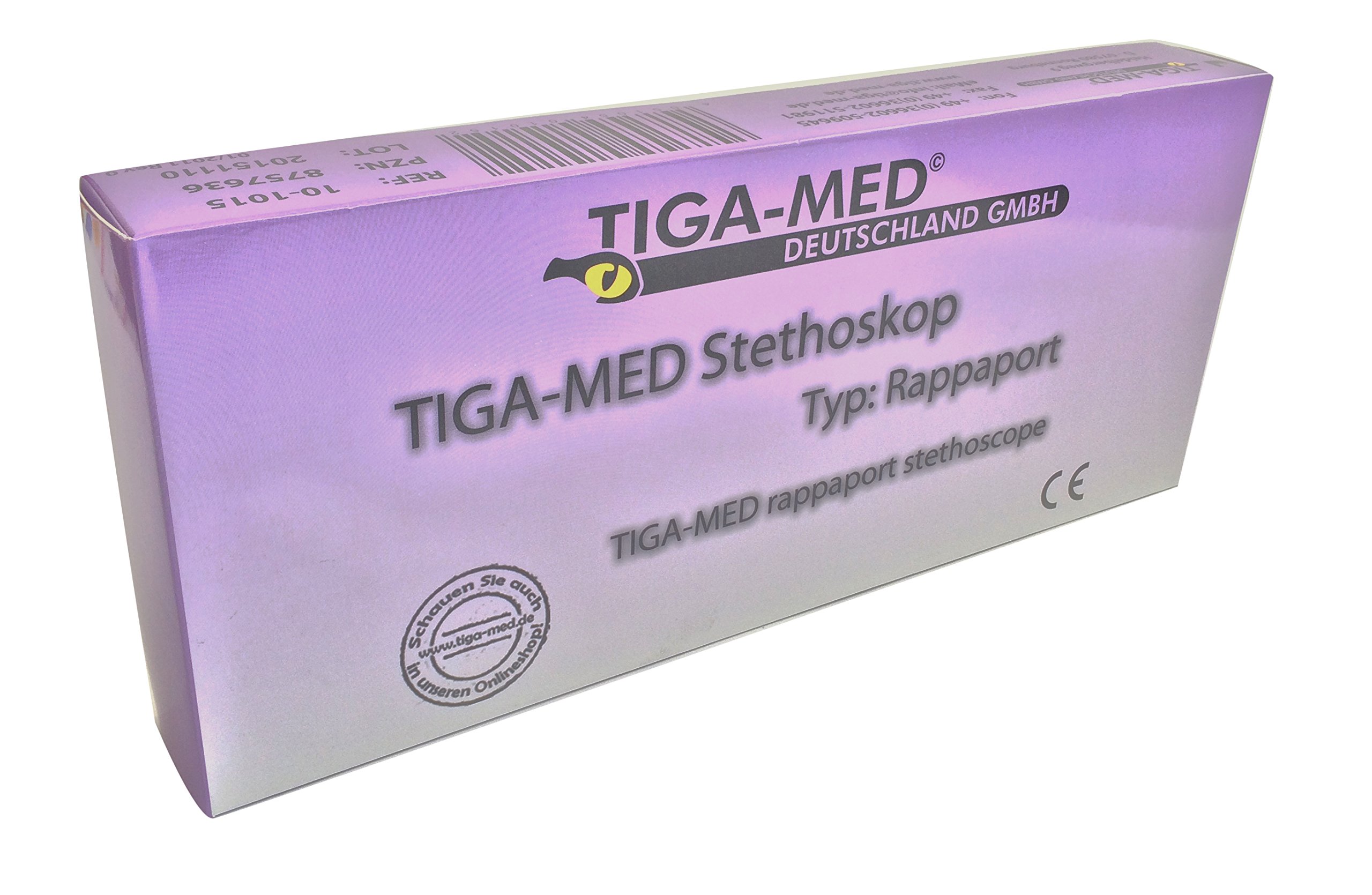 Tiga-Med - Tensiómetro de brazo profesional (K 1 + estetoscopio de doble cabezal), color morado