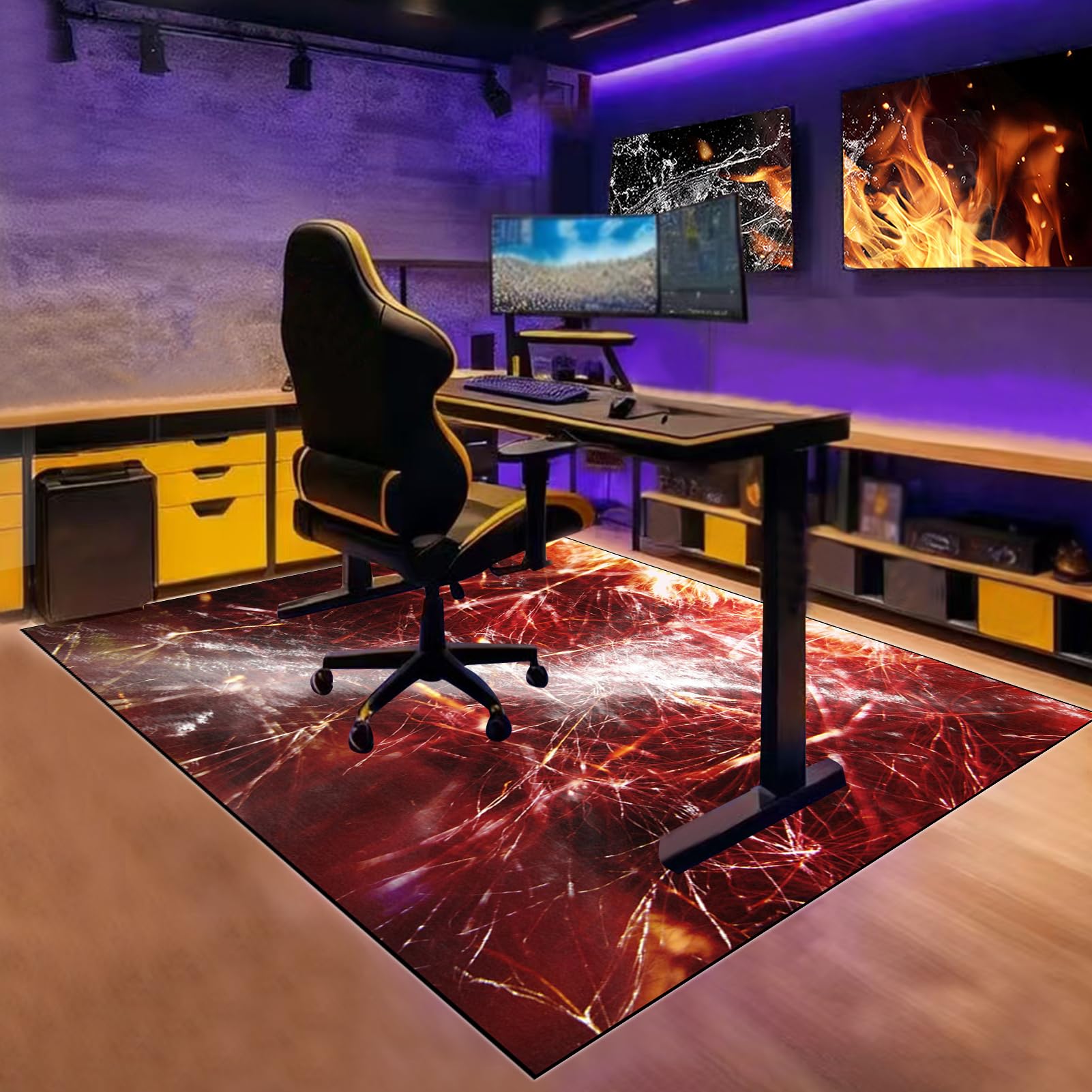 Tapis Protection Sol Chaise Bureau Gaming, Tapis antidérapant sous Chaise de Bureau, Tapis Chaise Gaming, Tapis de Protection en Carrelage, Tapis de Chaise Polyvalent pour la Maison 160 x 200 cm