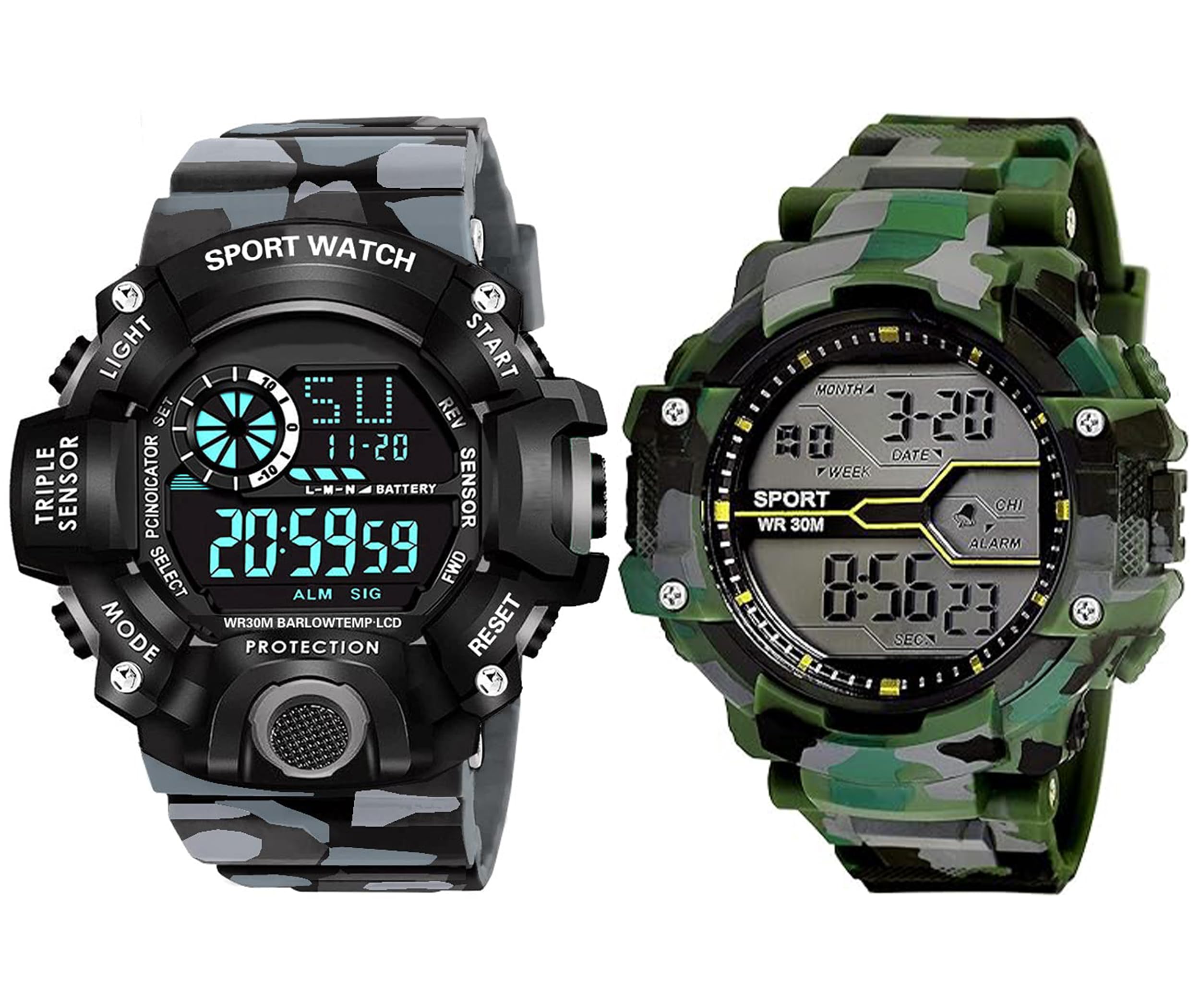 FROZIL Digital Grey Army Belt Multi-Functional Day Date Month with Night Light Function Watch Combo for Mens and Kids Watch for Boys (B0CK89N4SL) Amazon Price History, Amazon Price Tracker