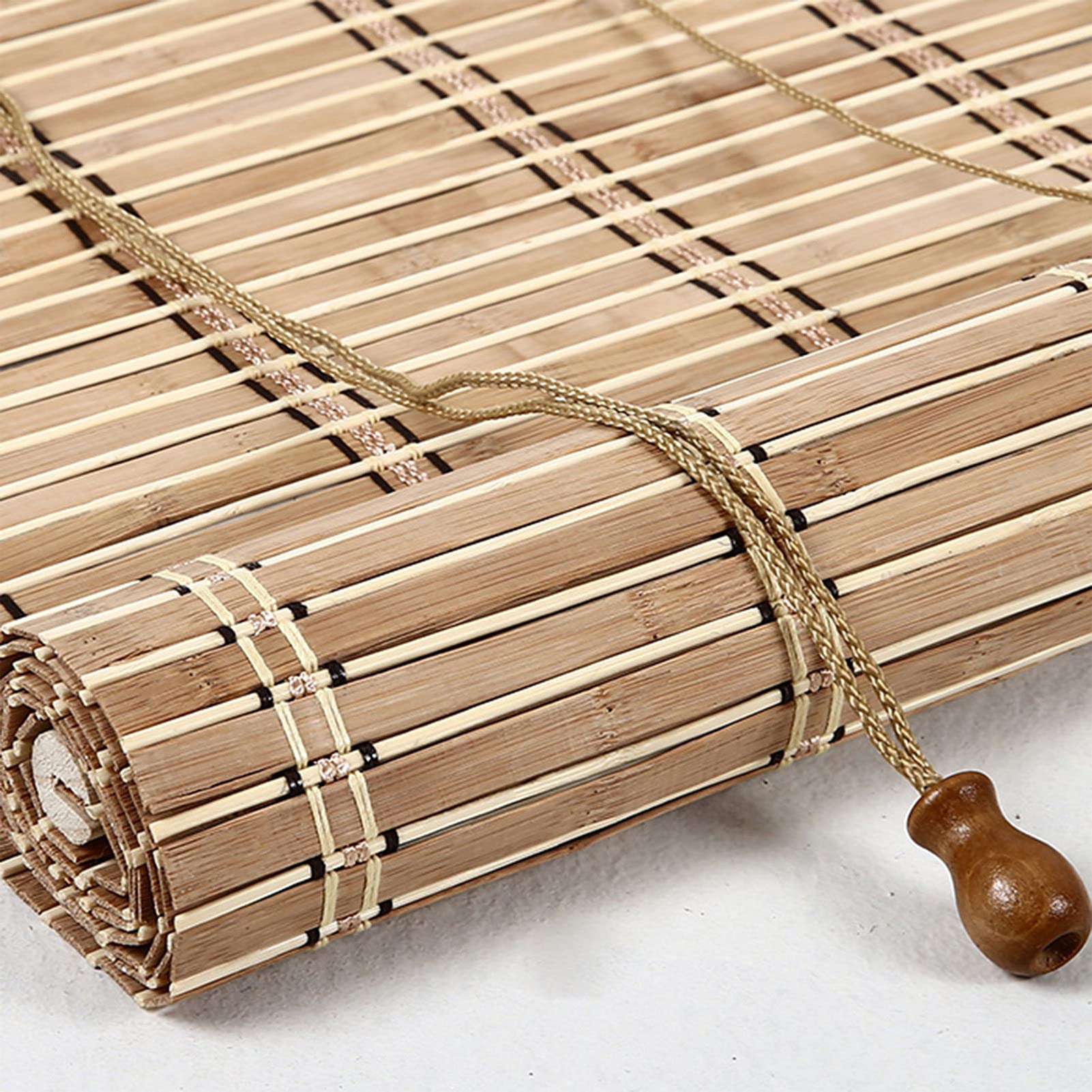 Estores de bambú Persiana enrollable de bambú de estilo retro Rollo bambú Ventanas natural Bamboo Blind para Ventana protector solar para ventanas y puertas Sombrilla,Personalizable (120 x 160 cm)