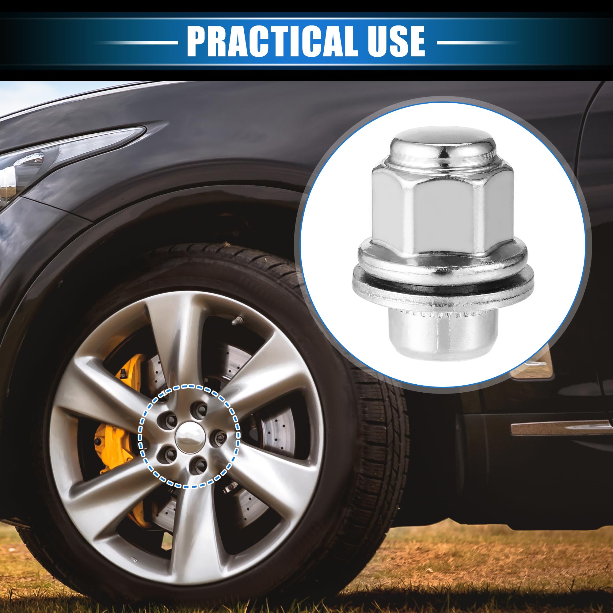 20 Pcs Tuercas Antirrobo de Rueda Compatibles para Infiniti Ex35, Duradero M12X1.25