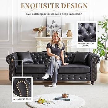 ソファセット U&M chester sofa Amazon.com: Modern Chesterfield Sofa Set for Living Room, 2
