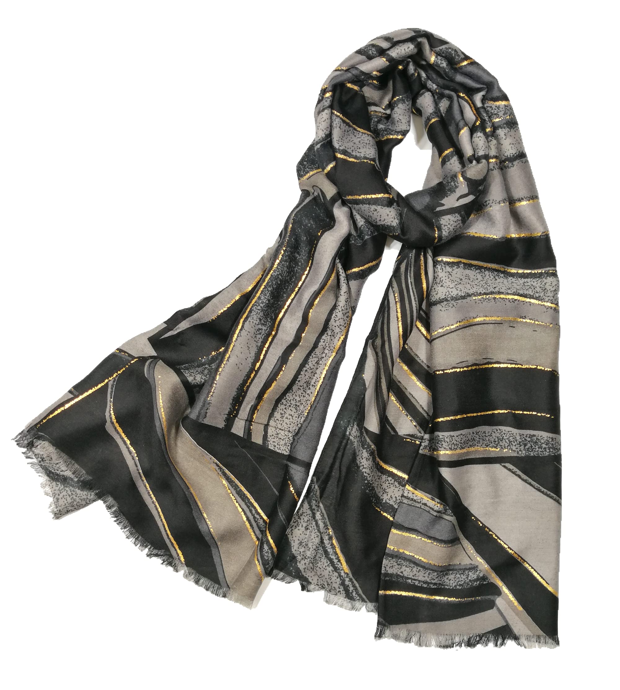 Shanlin Unisex Color Patches Stripes Cotton Scarves for Men and Women