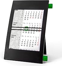 Truento Maritime 3-Month Desk Calendar for 2 Years (2025 & 2026) with Twist Mechanism Black/Green