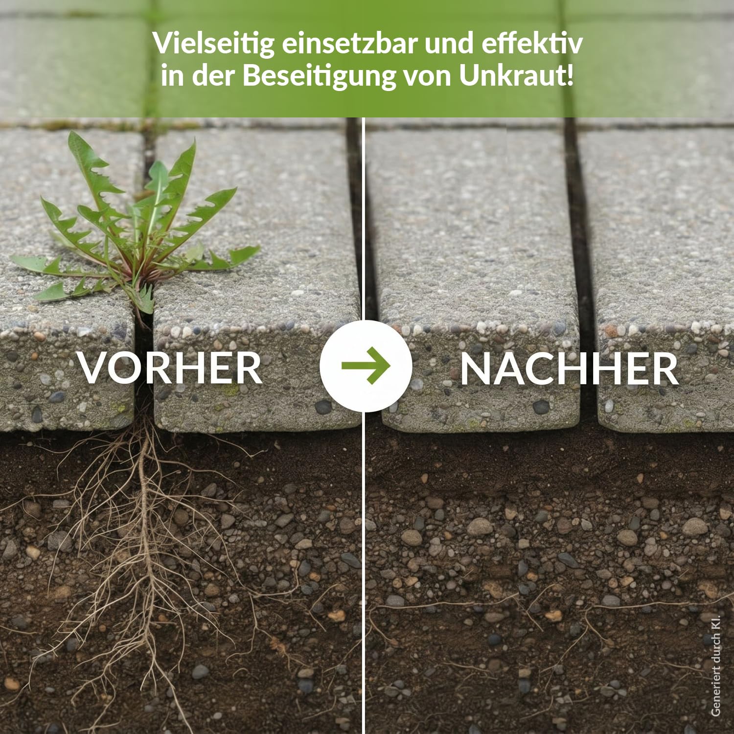 TerraDomi Bio Rusche AF 3 L | Grundstoff Acetum | Unkrautvernichter extra stark zur Anwendung auf Plätzen, Wegen, Auffahrten und Gehwegen | ohne Glyphosat