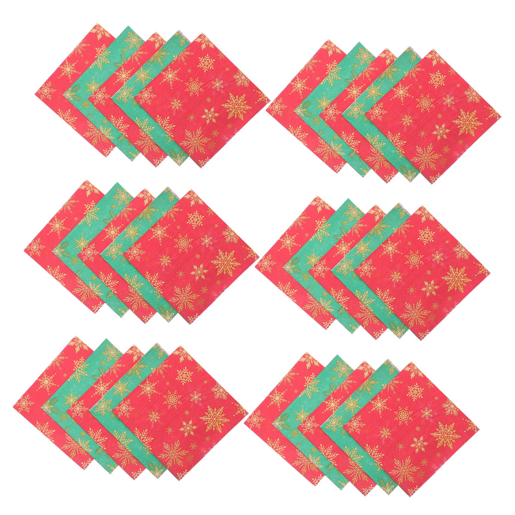 PLAFOPE 100 Piezas Unidades Servilletas Desechables de Papel con de Rojas y Verdes para Navidad Servilletas para Mesa de Fiesta y Cena Navideña para Decoración Temática Invernal