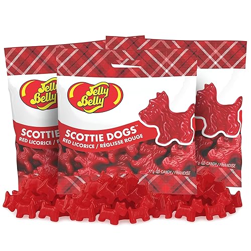 JellyBelly - Regaliz rojo Scottie Dogs, 2.75 onzas, paquete de 3