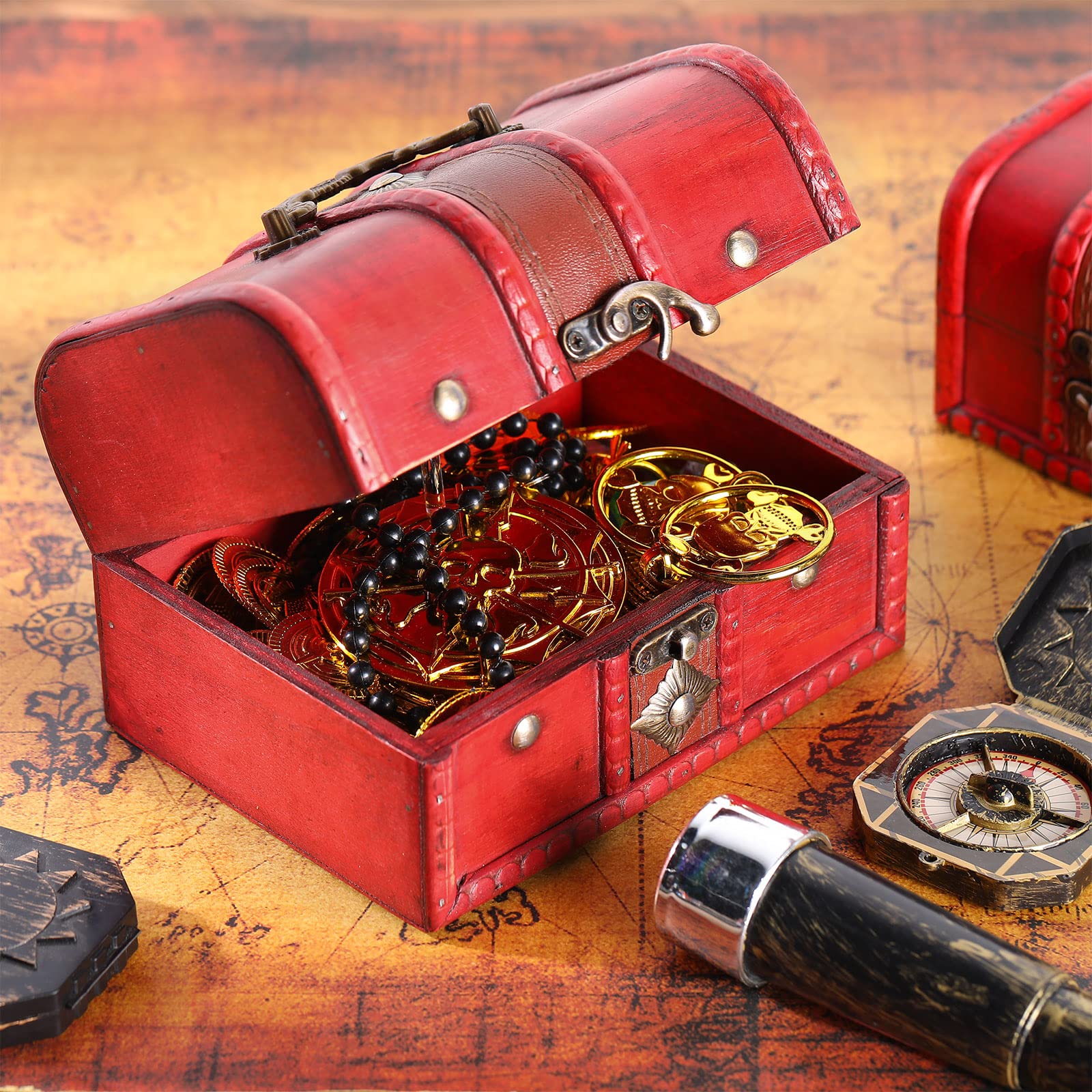 Amazon.co.jp: Yahenda 木製宝箱6個 宝箱3個セット 宝箱収納ボックス