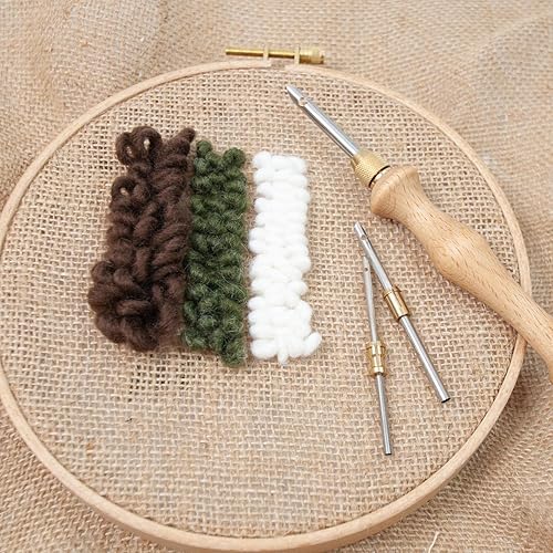 Miniatura 9 de Punch Needle,Punch Embroidery Kit  Sewing Embroidery Punch Pen, Felting Threader Needles for Embroidery Rug DIY Handmade Art Crafts Xuyuan