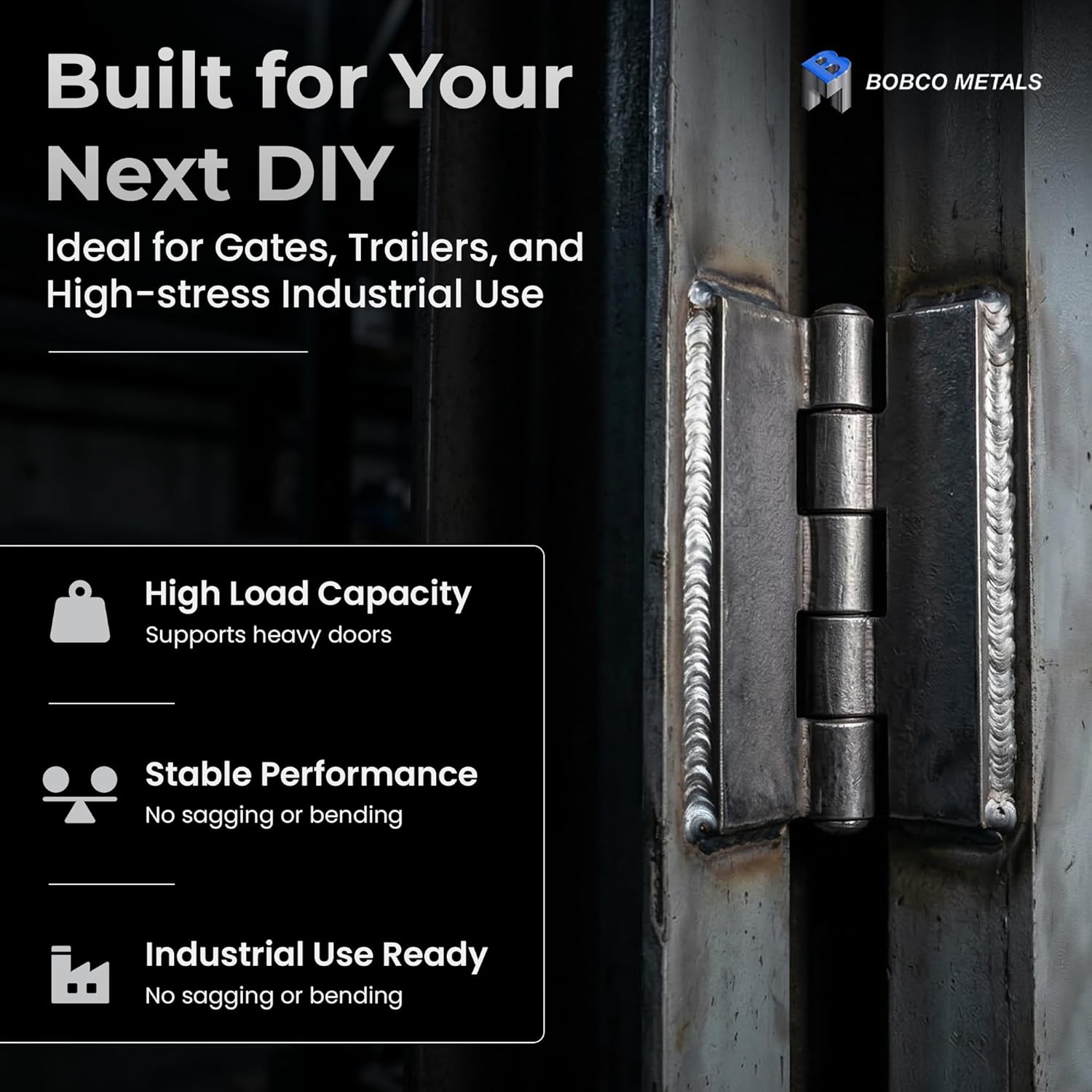 Heavy Duty Weldable 2 Pairs 4" x 4" Gate Hinges-Steel Butt Hinge/HVY Gates Doors