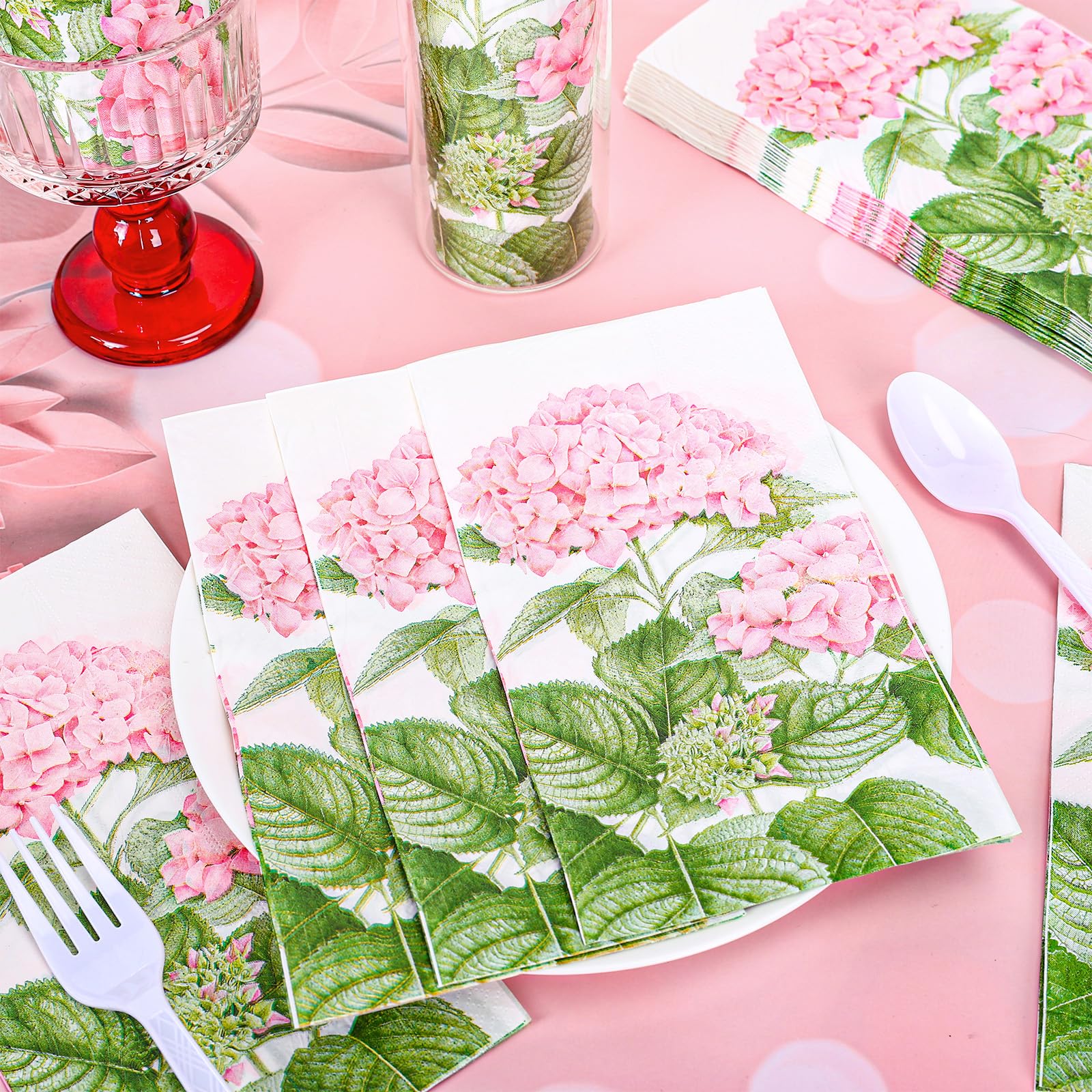 Hydrangea Napkins 100Pcs Hydrangea Floral Paper Napkins Blue Hydrangea ...