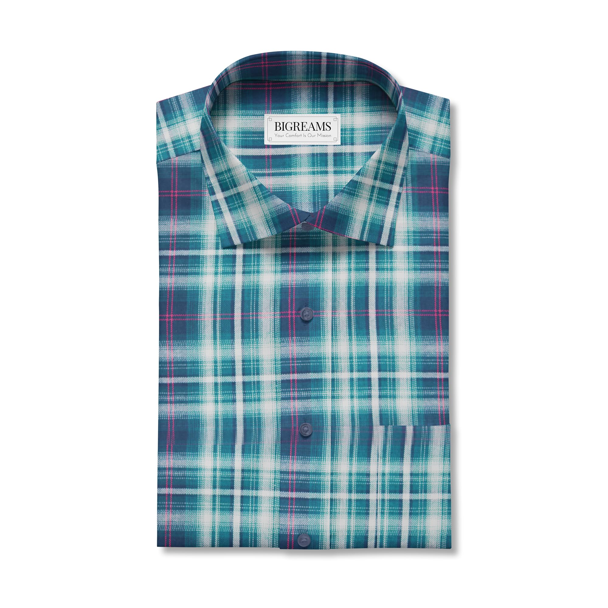 ruby fabrics linings Men's Unstitched 100% Cotton Herringbone Checkered Shirt Fabric, Sold By Meter, 58" Wide (3 Meter For As Per Your Use, Green And Blue)-picture-26