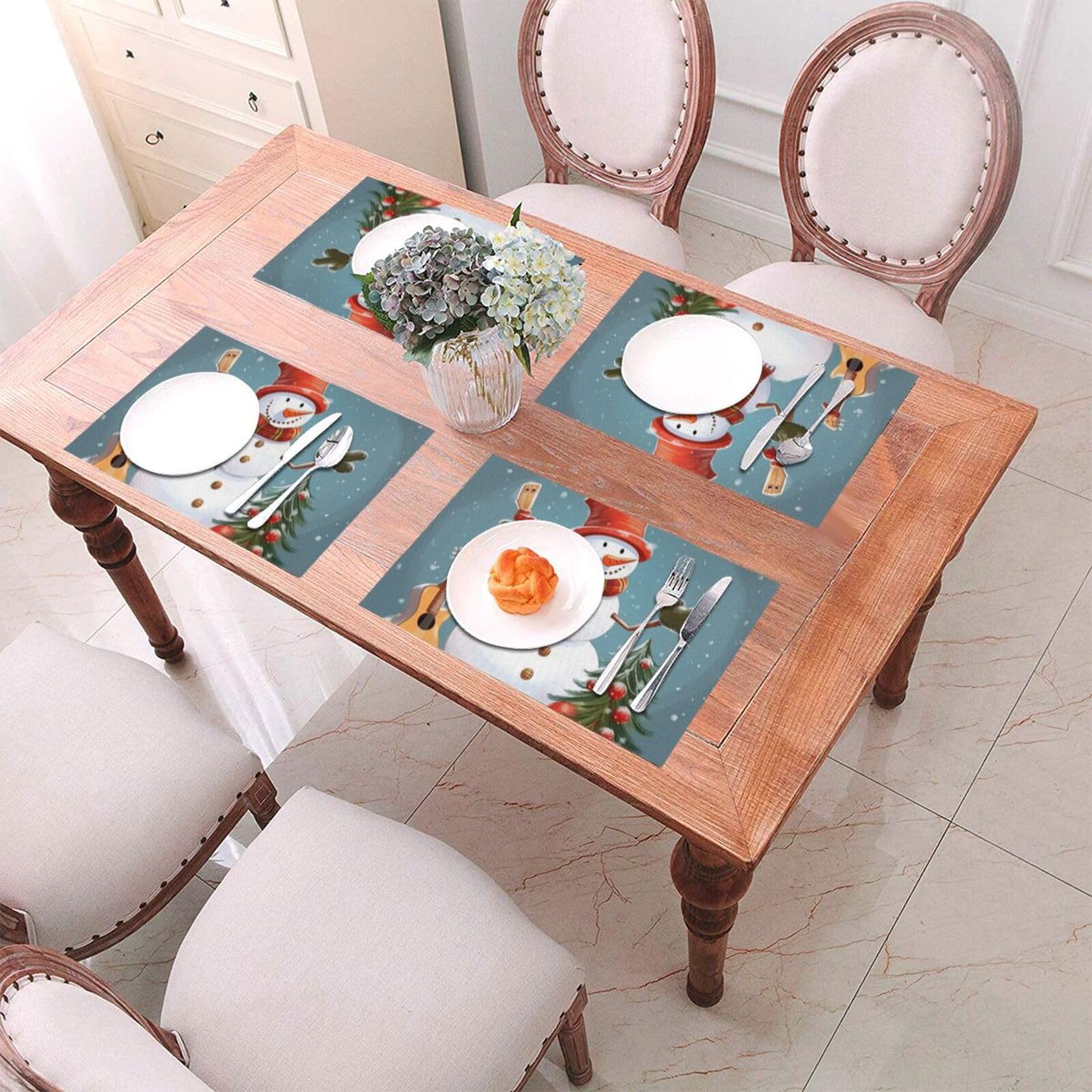 Weihnachts-Tischsets Set Mit 6 Motiven – Wasserdicht, Leicht Zu Reinigen, 32.5x41.5 Cm