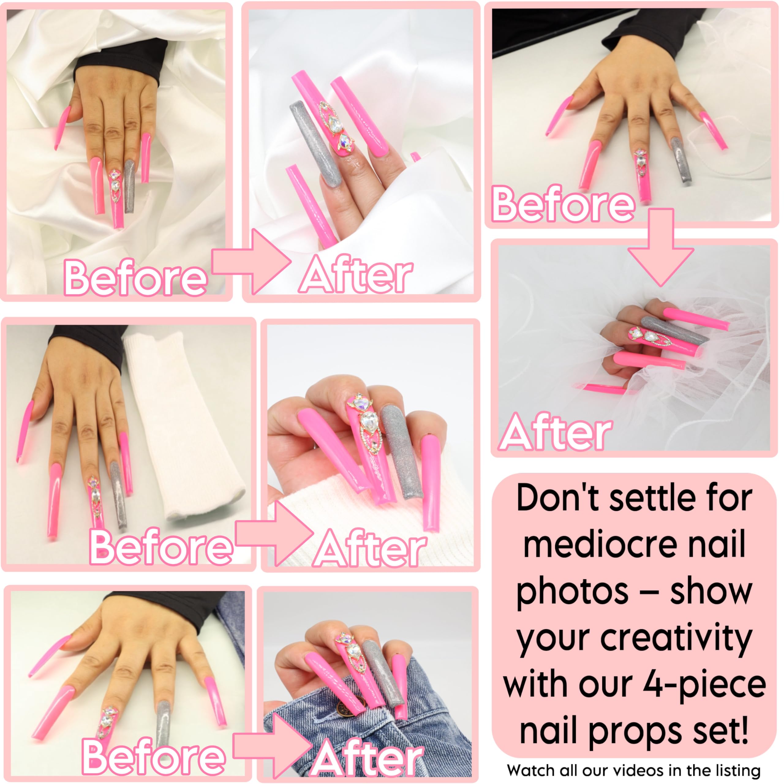 VGE BON Nail Background Mat for Pictures-Background for Nail Pictures-Nail Photo Props-Nail Photo Background-Nail Props for Pictures-Nail Backdrop for Pictures-Nail Props-Nail Background for Pictures