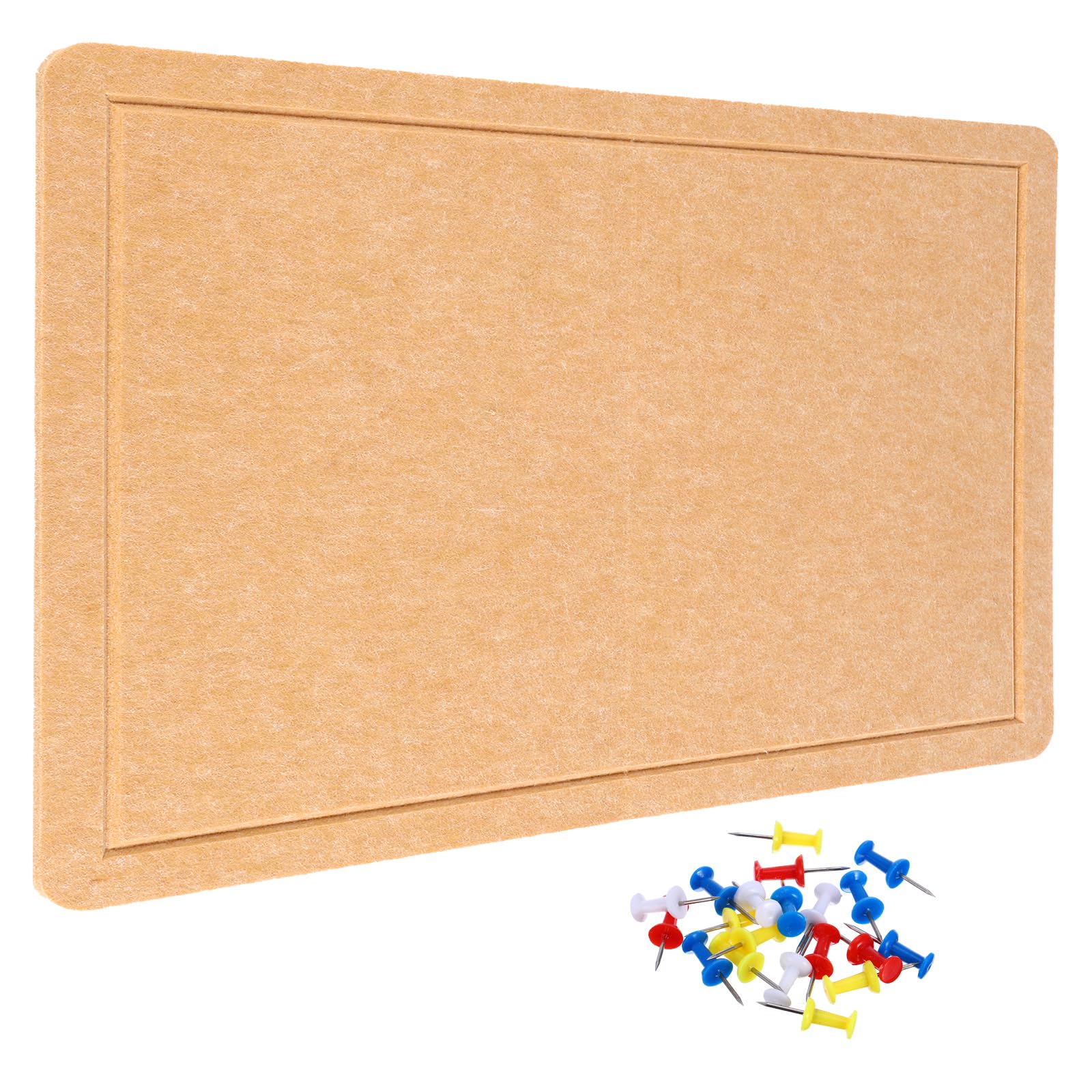 YOKIVE Filz Pinnwand 31.5 X 24 Zoll Falbbare Dekorative Steckbrett Selbstklebende Filz Kork Pinnwand Mit 20 Reißnägeln Ideal Für Wand Fotoanzeige Notizzettel Planer Beige Braun