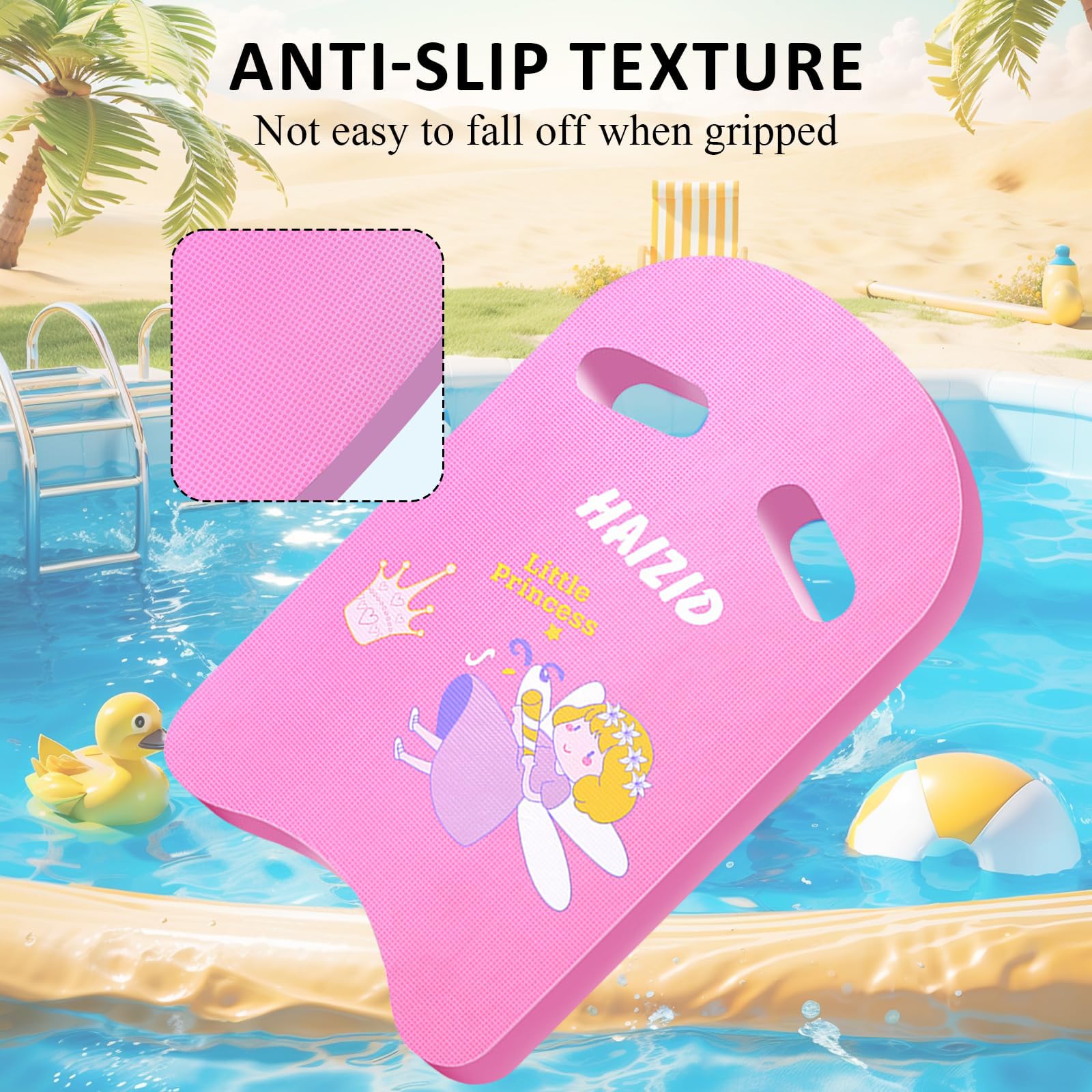 Tabla de Natación para Niños Tabla, Tabla de Natación para Niños a, Ayuda de Natación, Dibujos Animados de Ballenas, con Asa Perforada, Ayuda de Natación para Mejorar La Postura (Rosa)