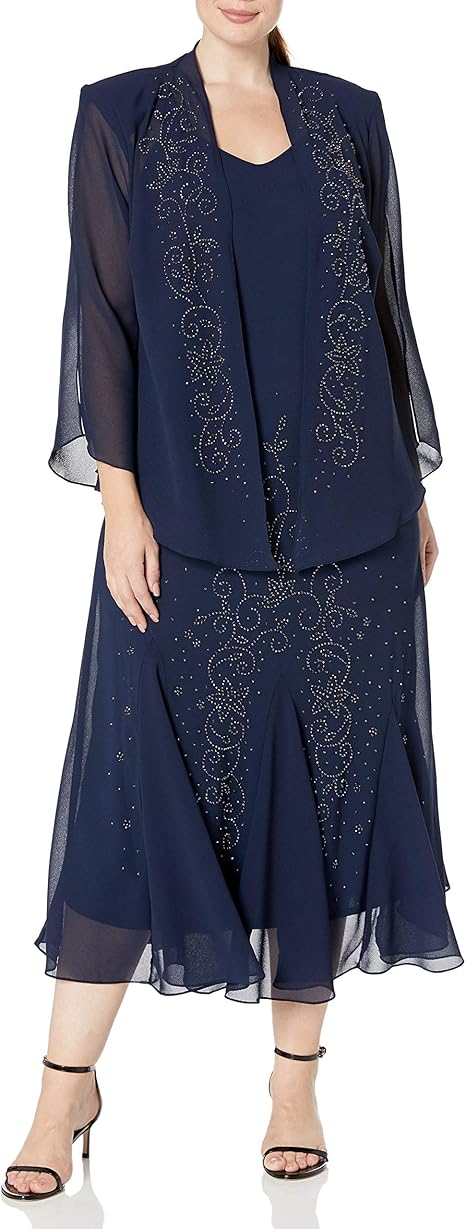 r & m richards navy blue dress